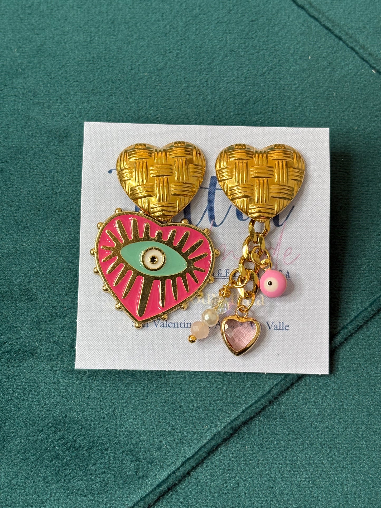 Cuore su cuore fucsia