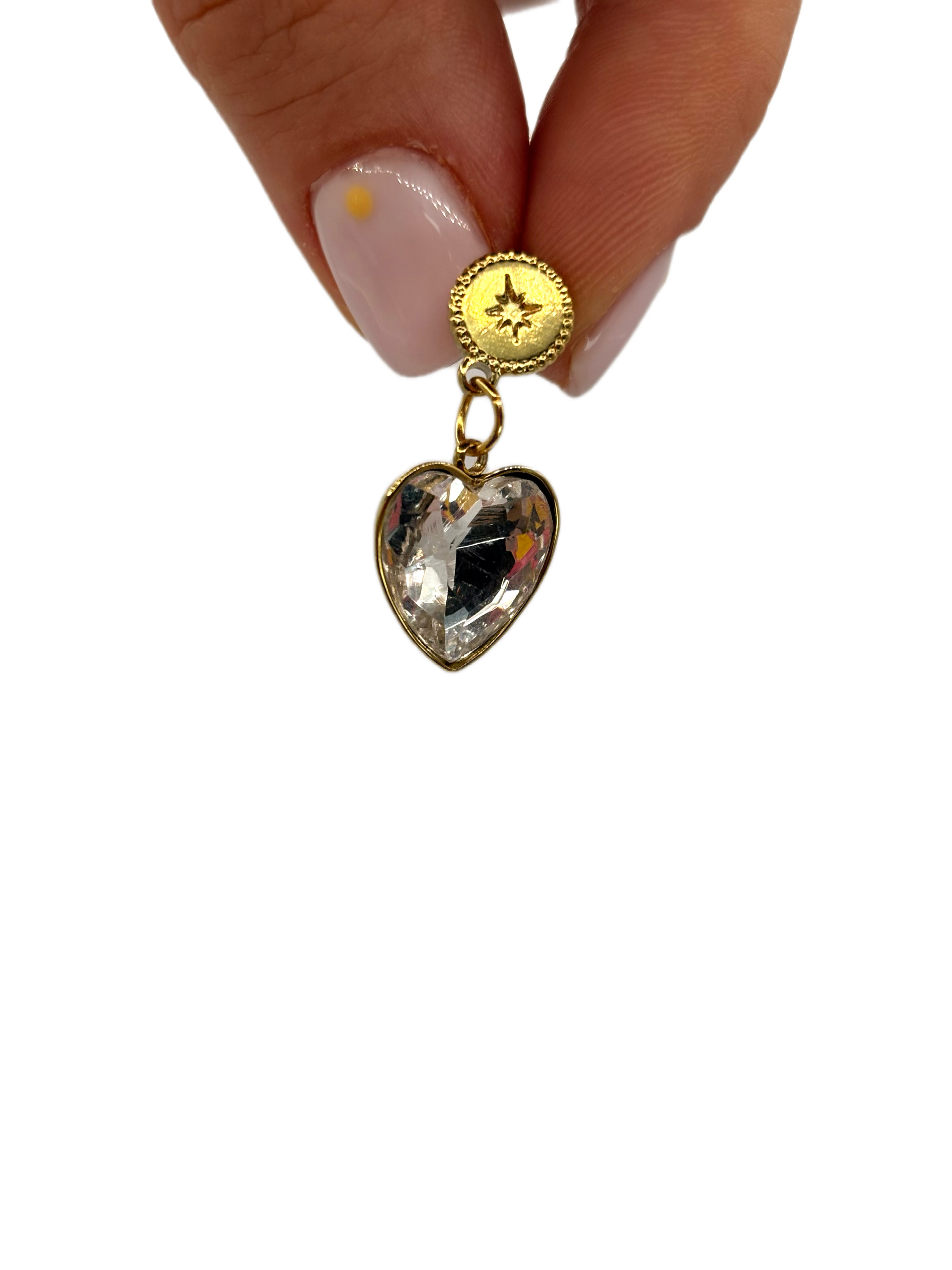 Mono orecchino cuoricino crystal
