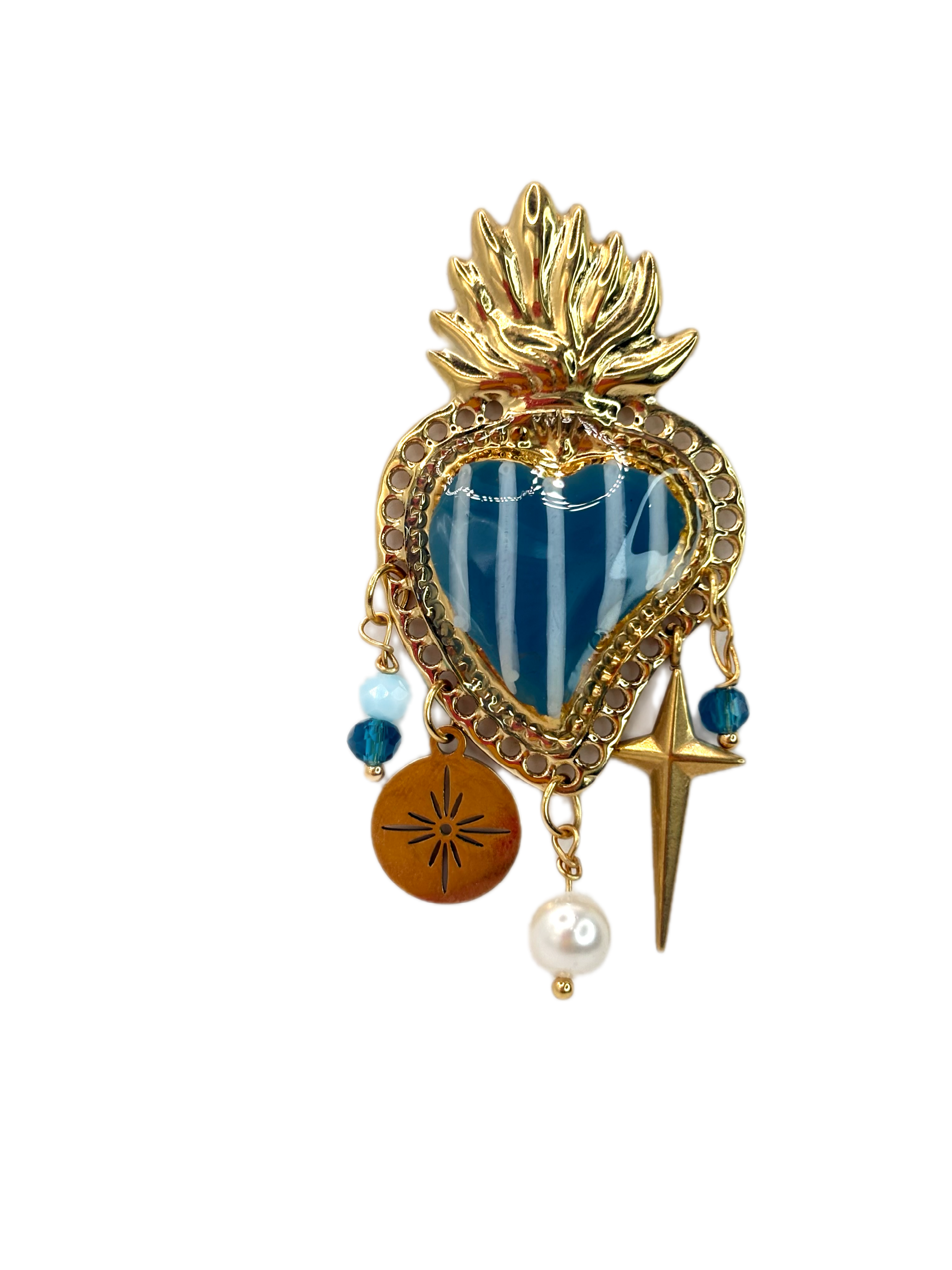 Mono cuore sacro blu azzurro