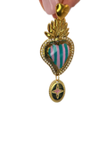 Mono orecchino cuore sacro rosa