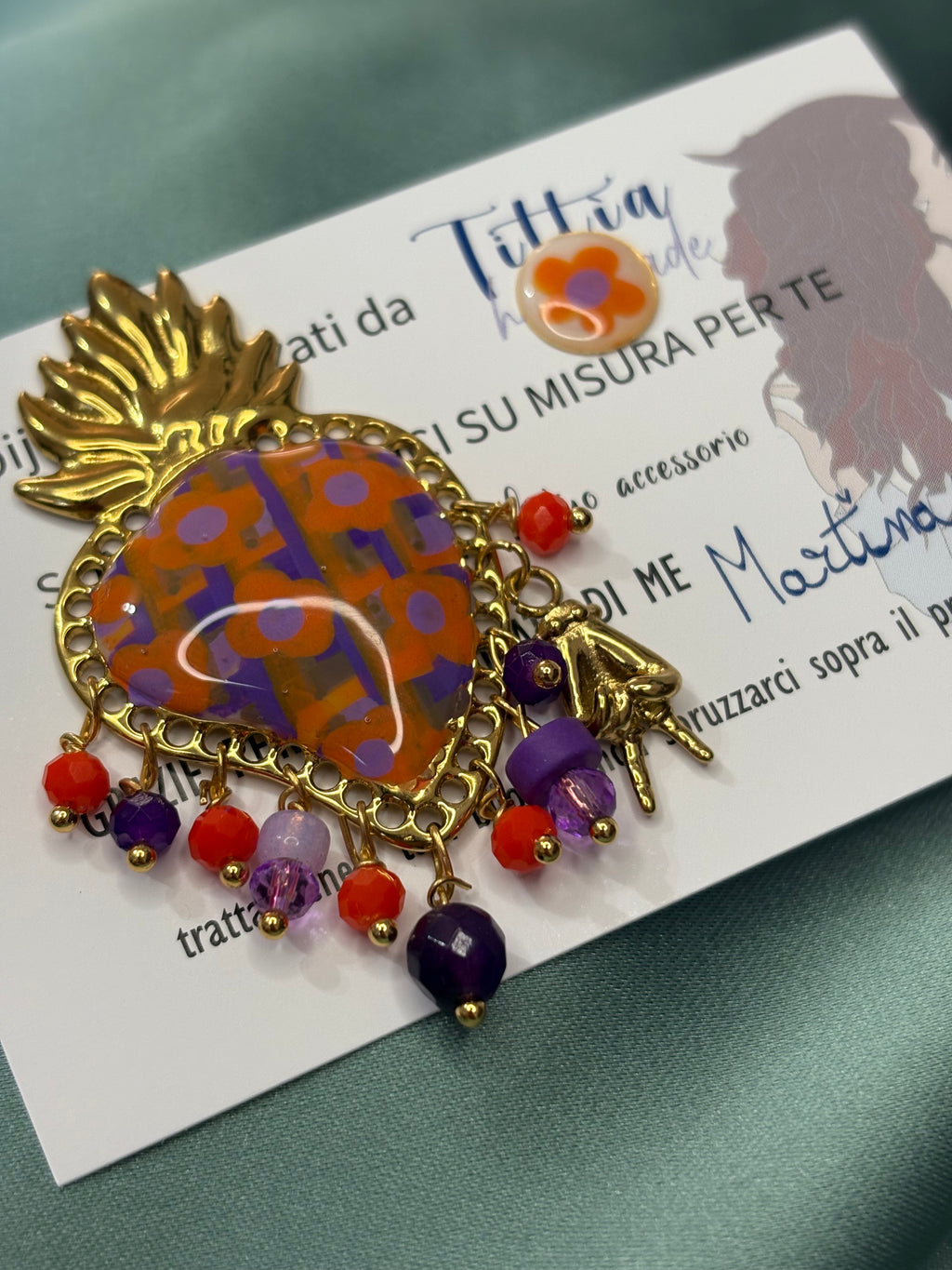 Cuore sacro fiori arancio