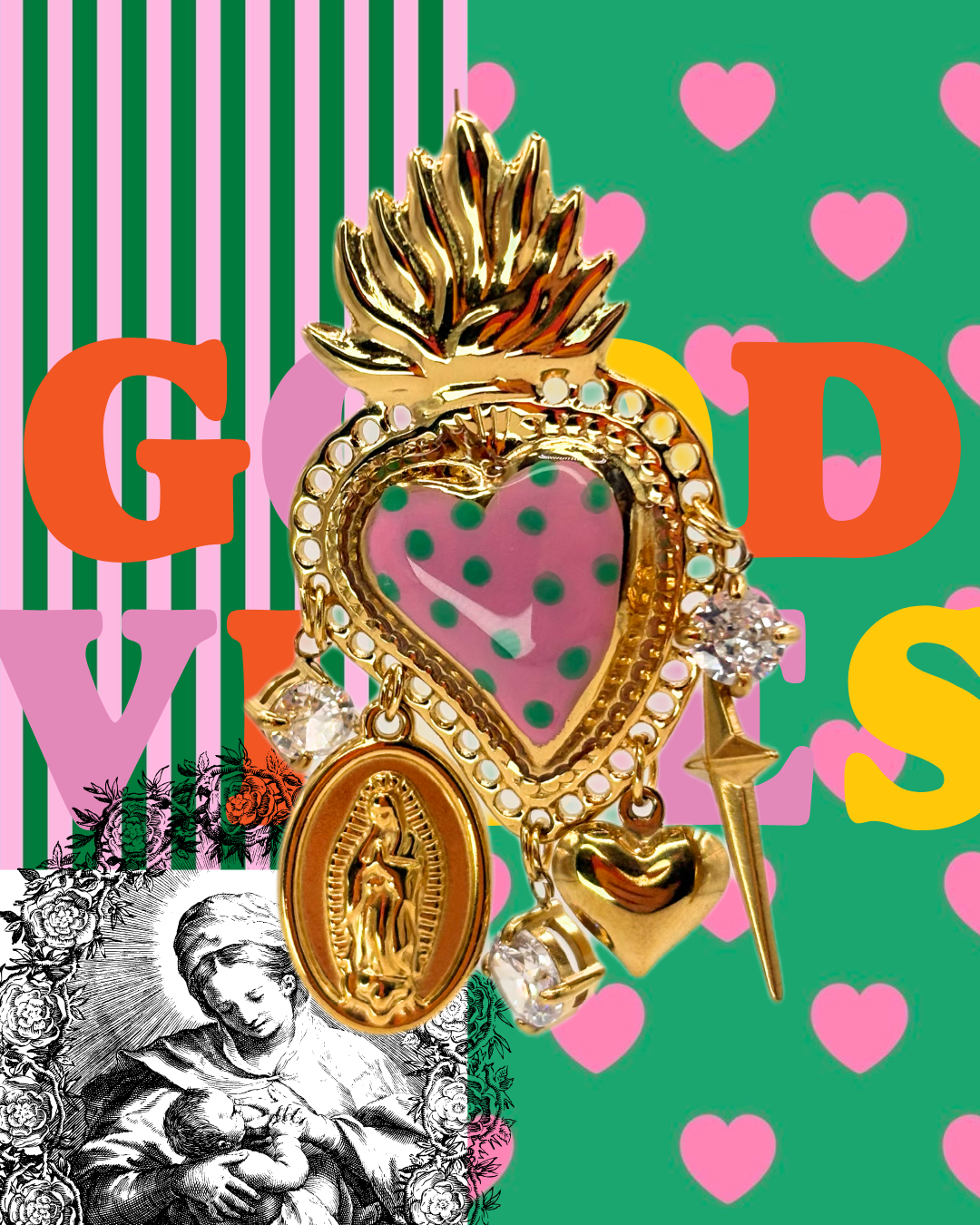 Cuore sacro barbie verde