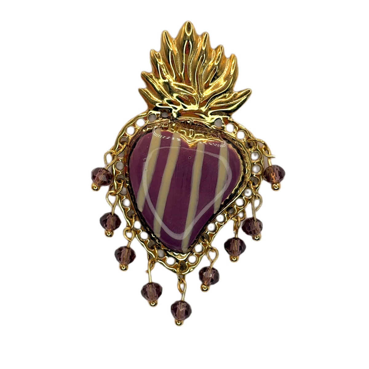 Mono cuore sacro burgundy sabbia