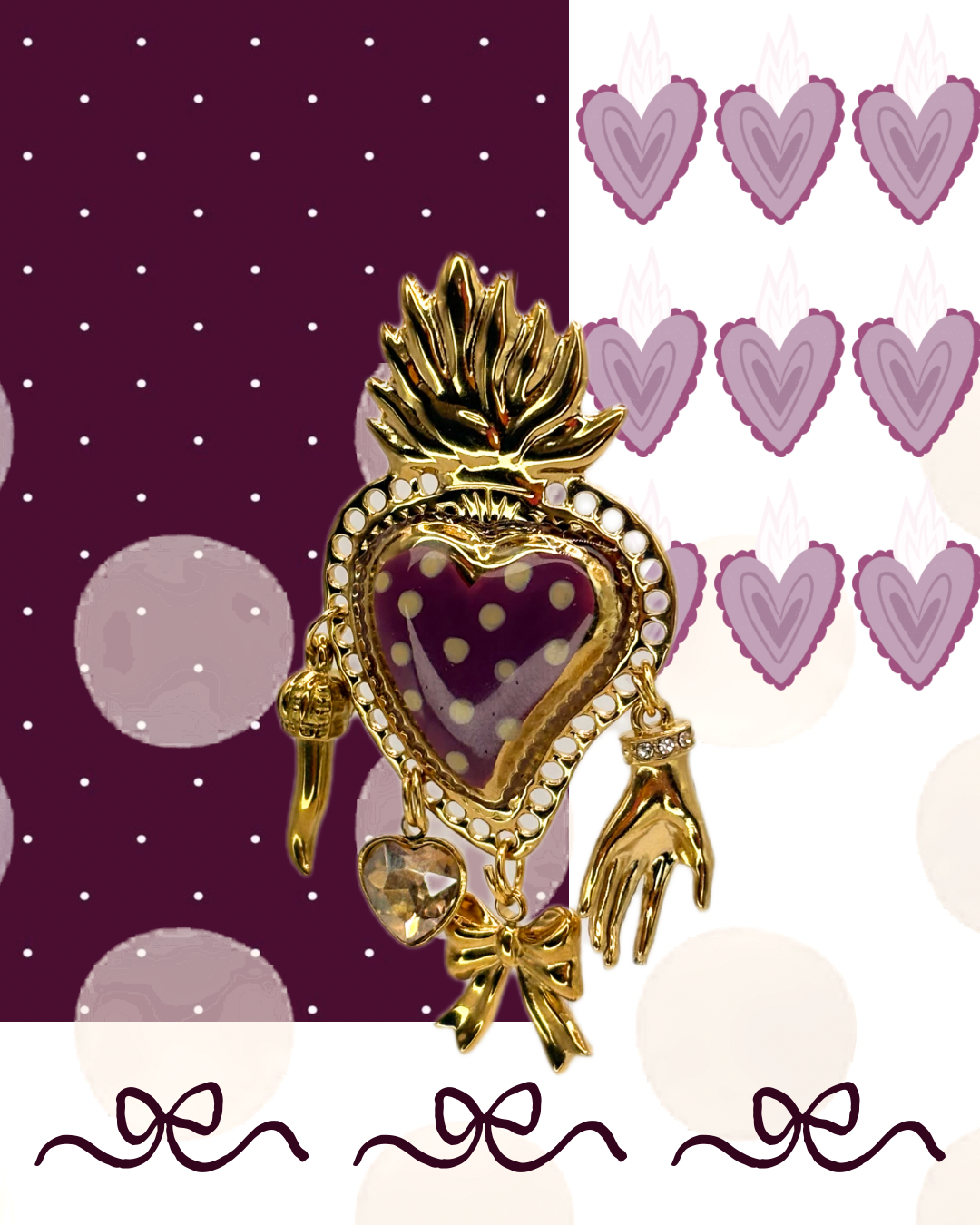 Cuore sacro prugna beige