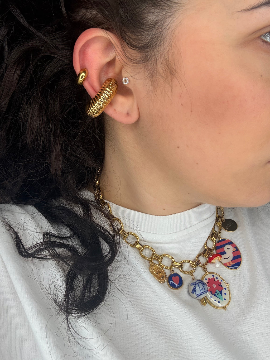 Maxi ear cuff rigato