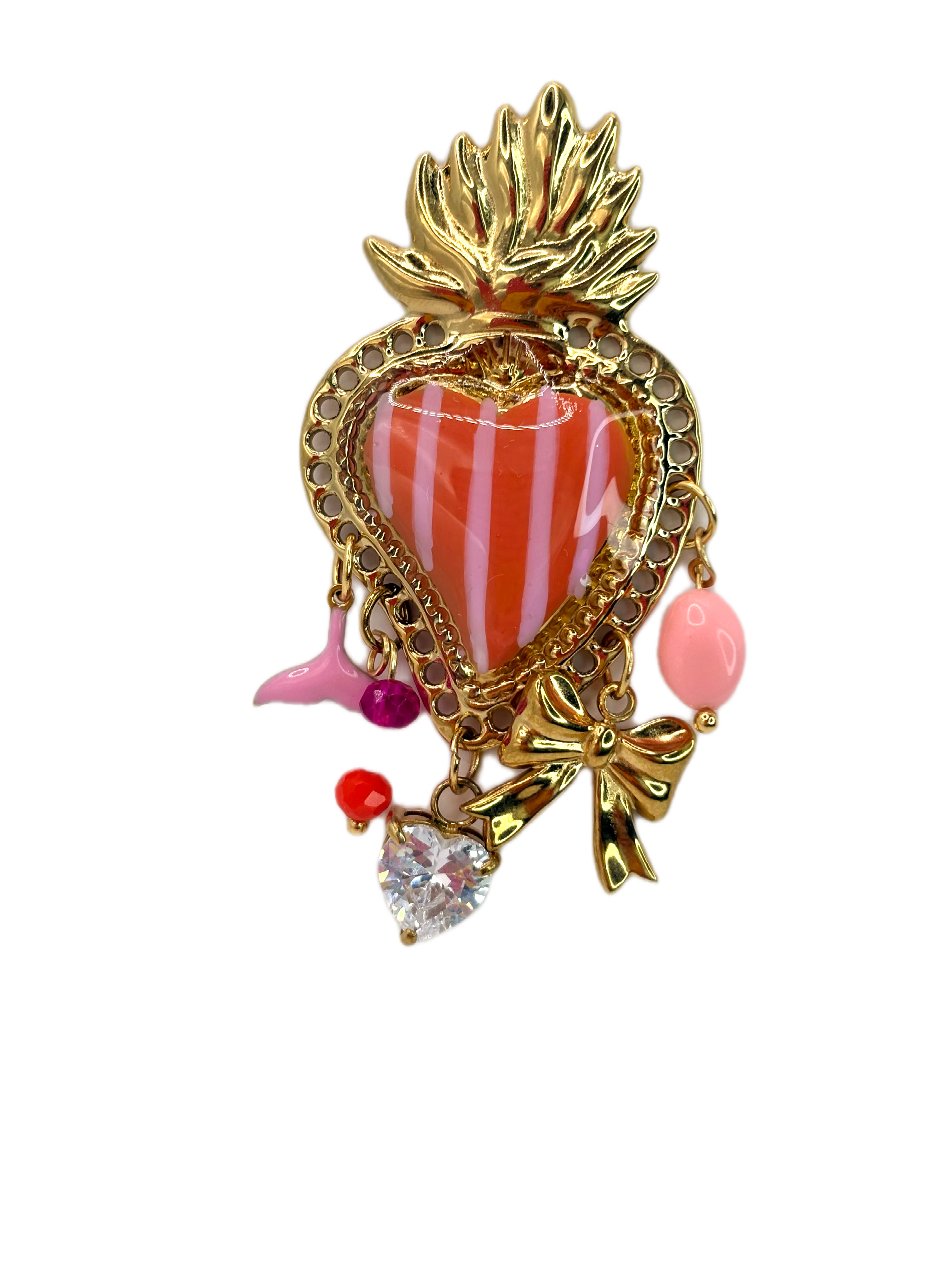 Mono cuore sacro arancio rosa
