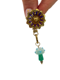Mono orecchino fiore viola