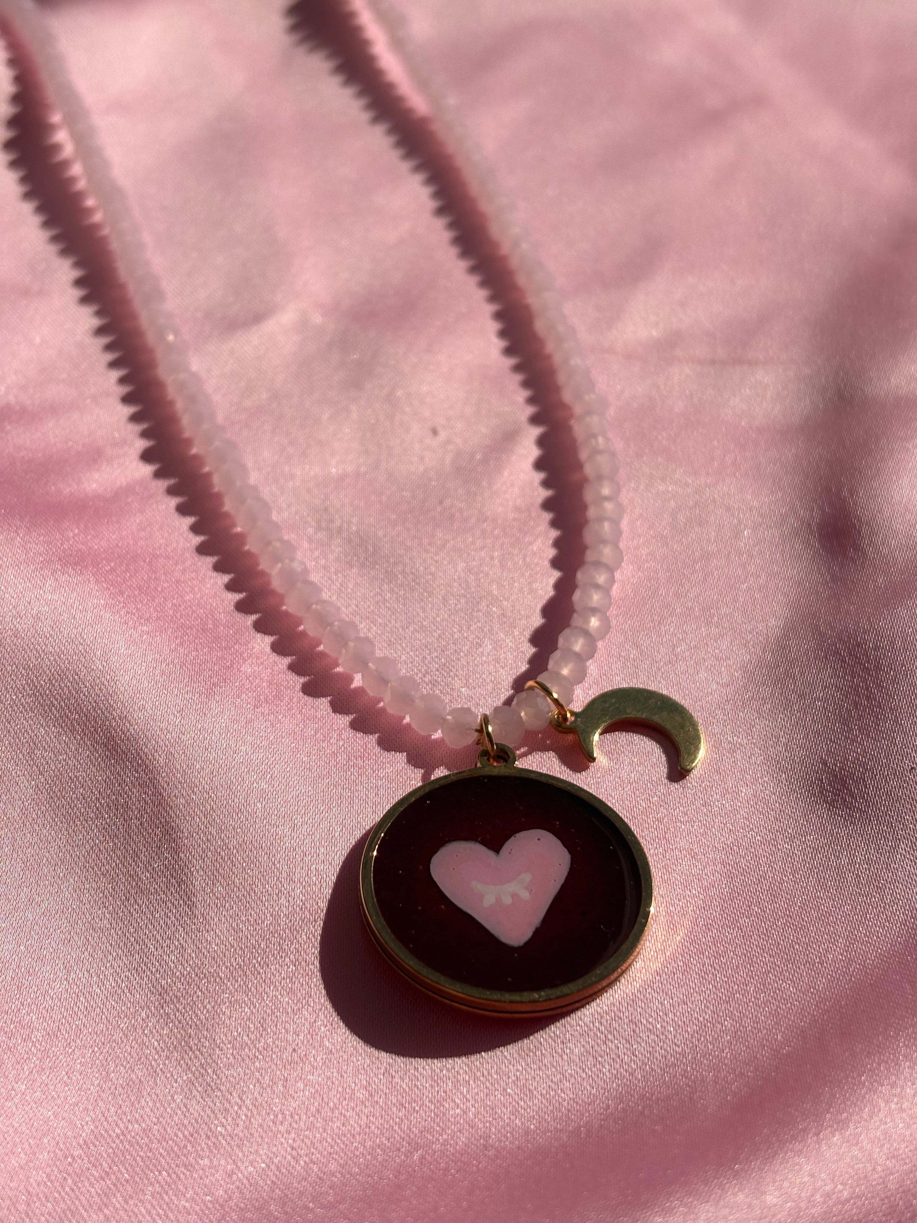 Mezzi cristalli rosa lunga