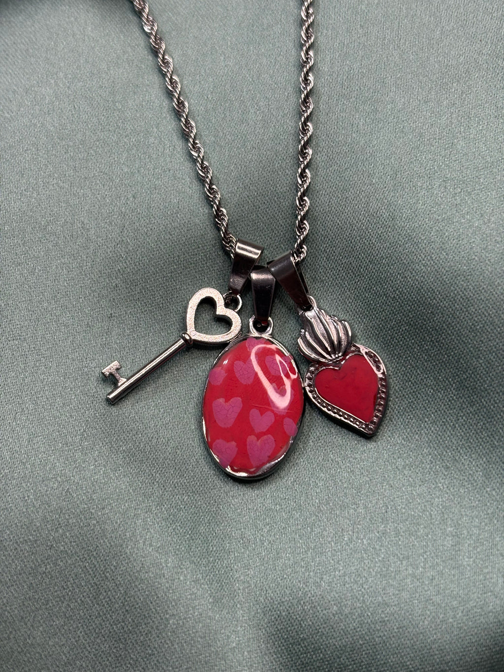 Medaglietta cuoricini•argento