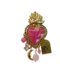 Mono cuore sacro fucsia arancio