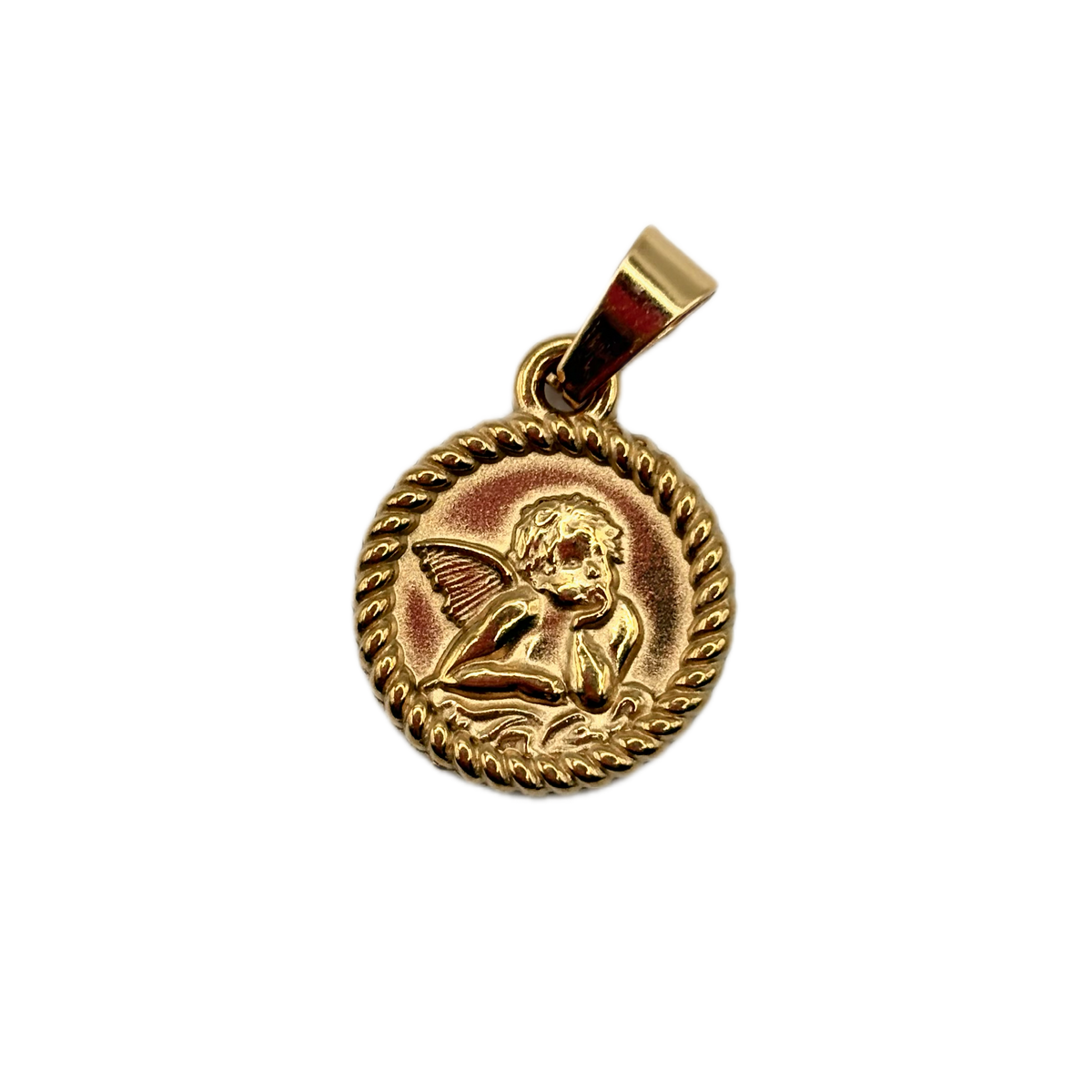 Charm medaglietta angioletto