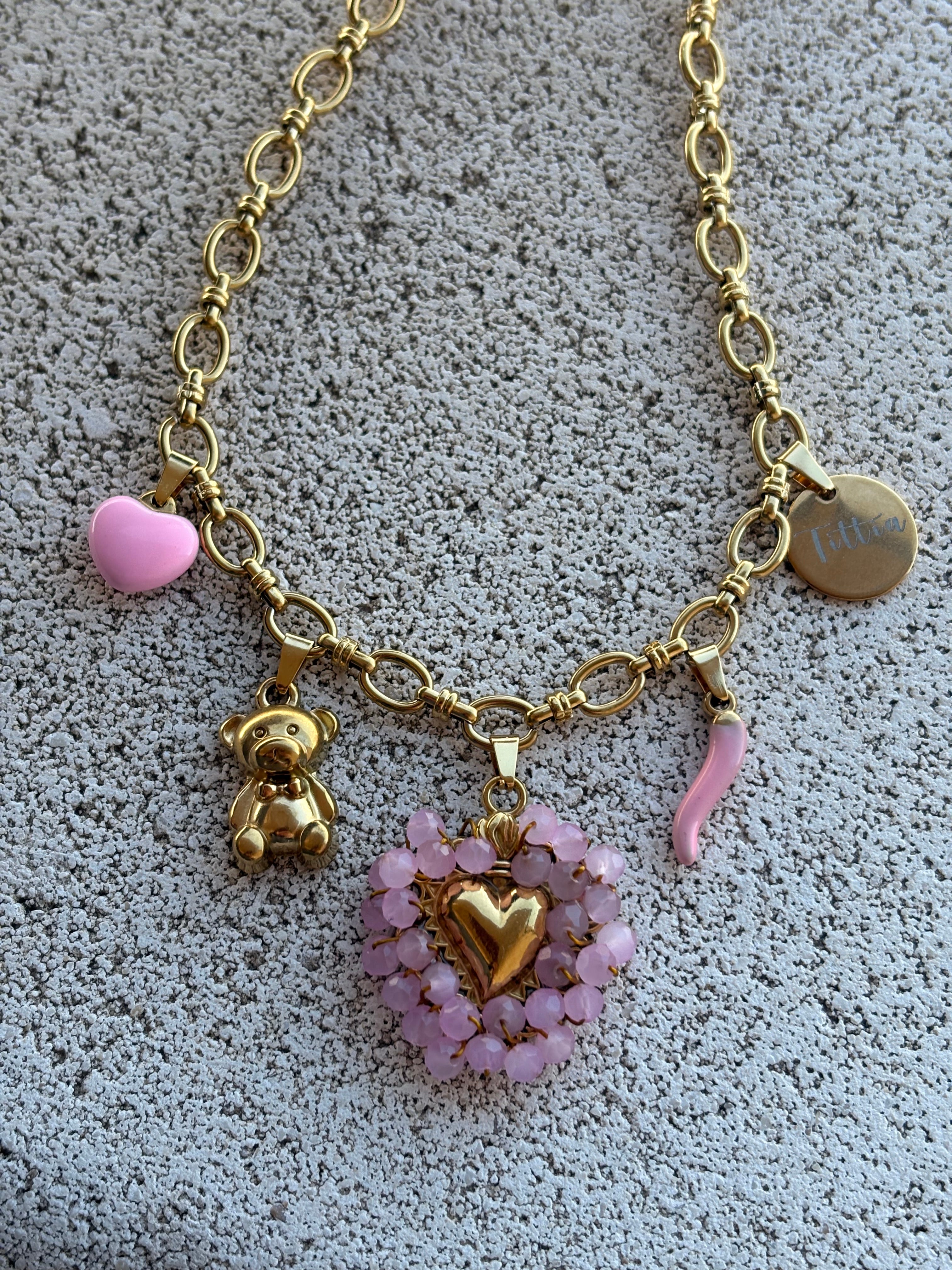 Cuore sacro intreccio rosa