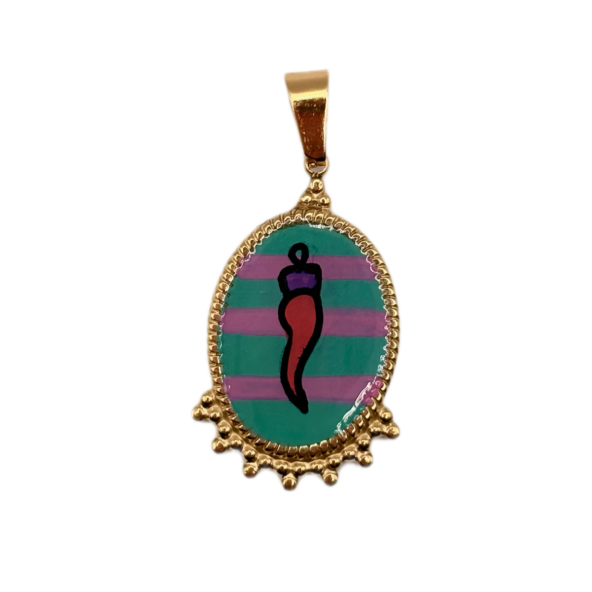 Medaglietta pepe acqua fucsia
