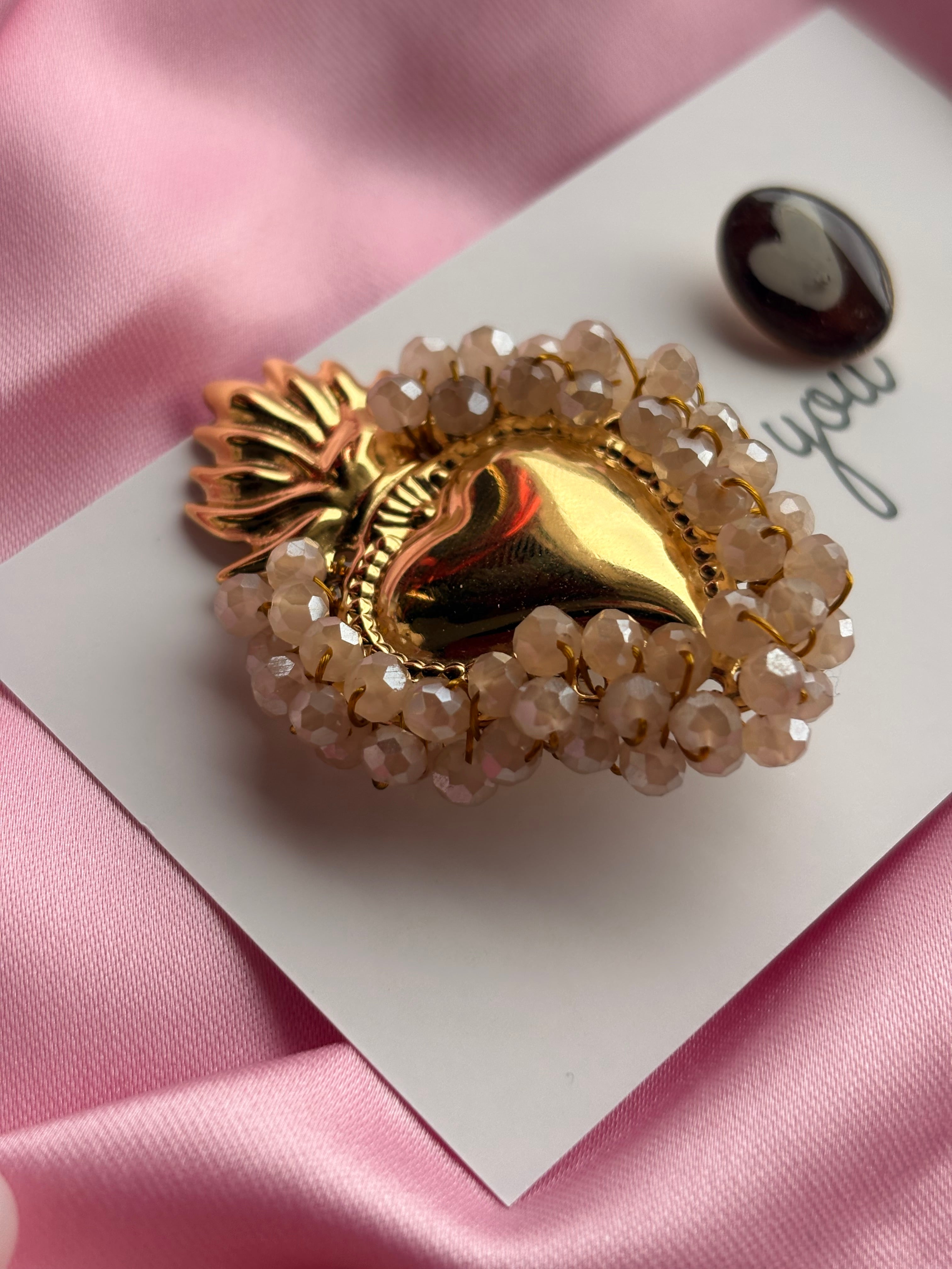 Cuore sacro intreccio beige