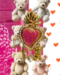 Cuore sacro fucsia arancio