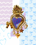 Cuore sacro lilla azzurro