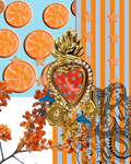 Cuore sacro arancio celeste