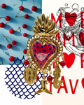 Cuore sacro rosso blu