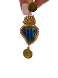 Mono orecchino cuore sacro viola