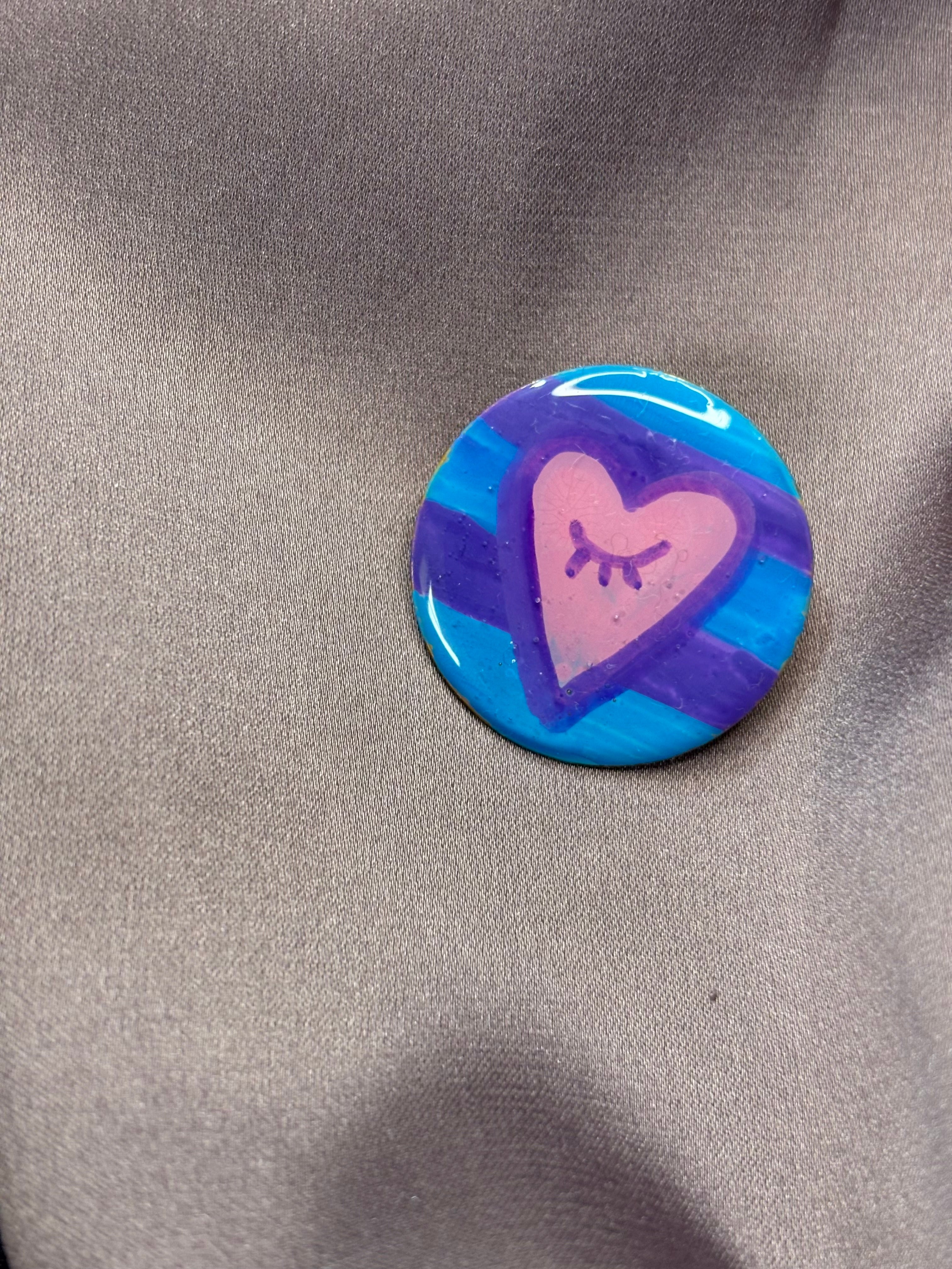 Spilla cuore rosa baby