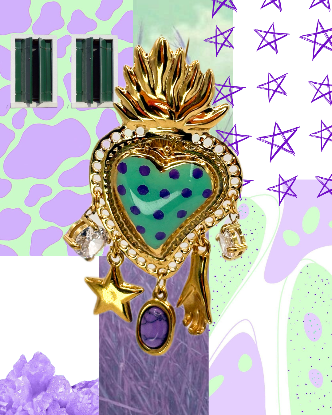 Cuore sacro acqua viola