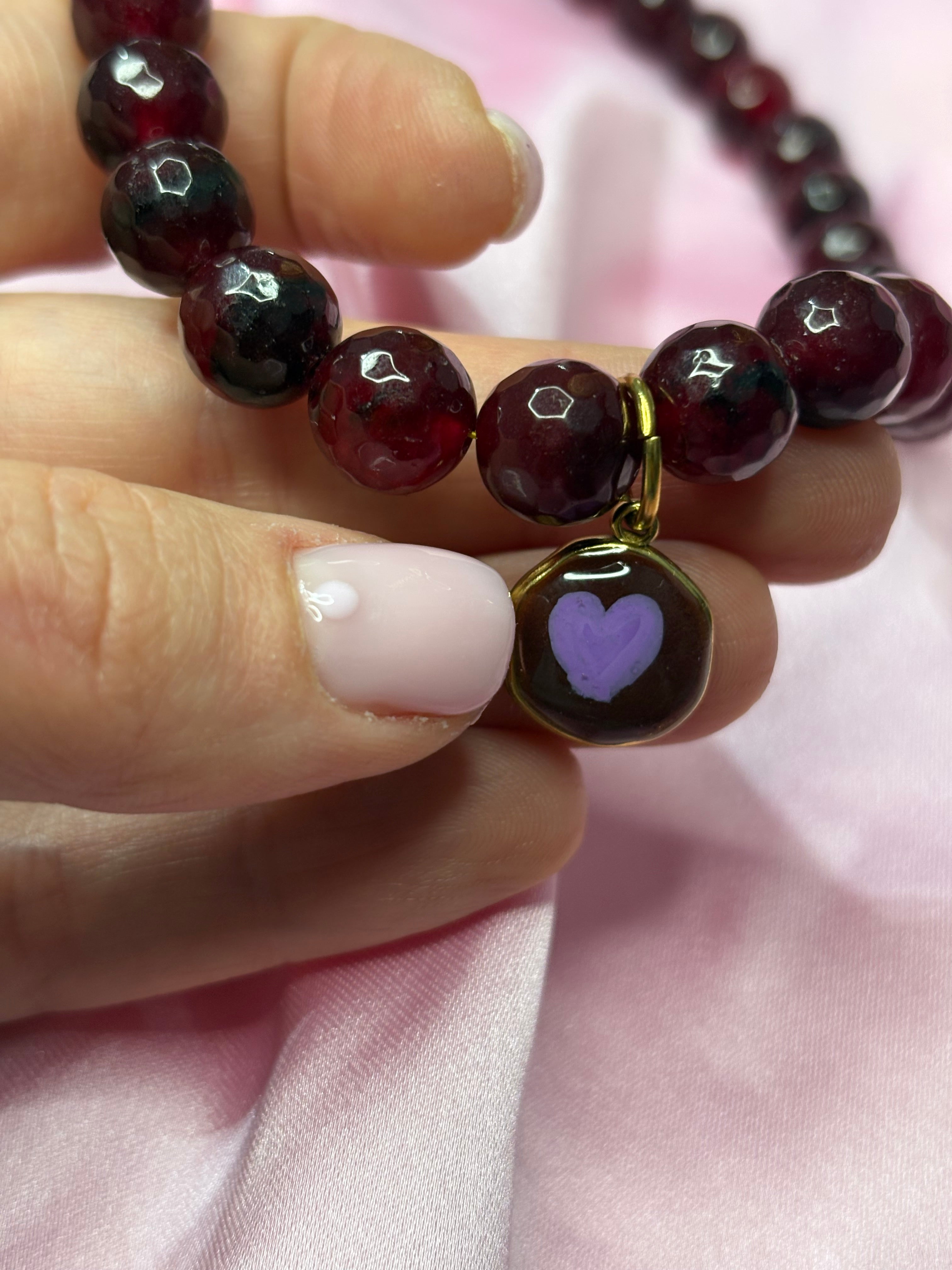 Maxi STOLEN cuoricino bordeaux lilla