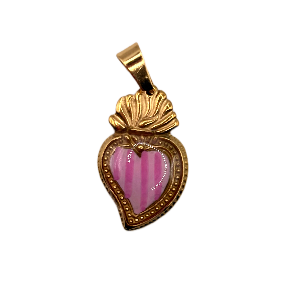 Charm cuore sacro rosa fucsia
