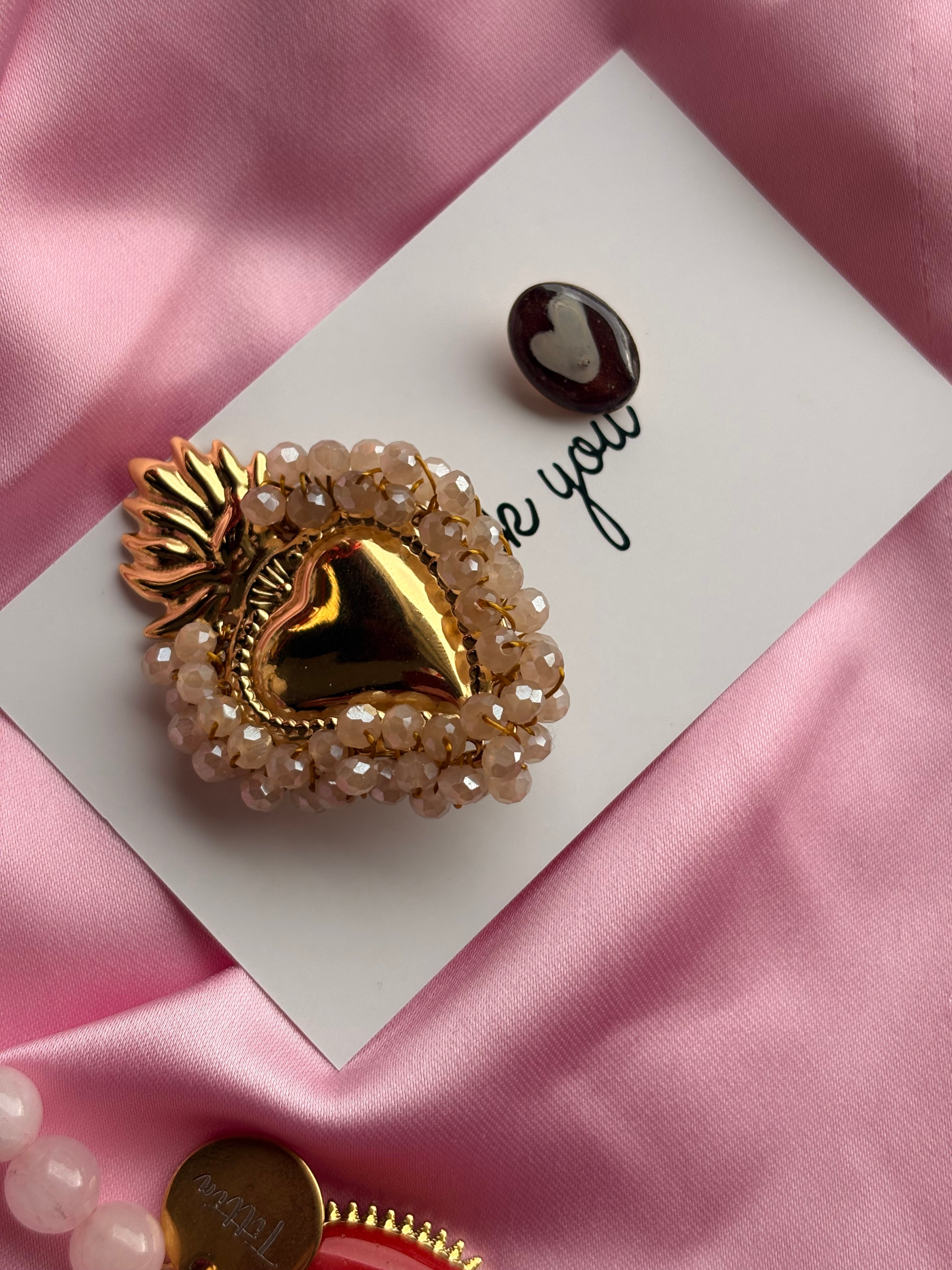 Cuore sacro intreccio beige