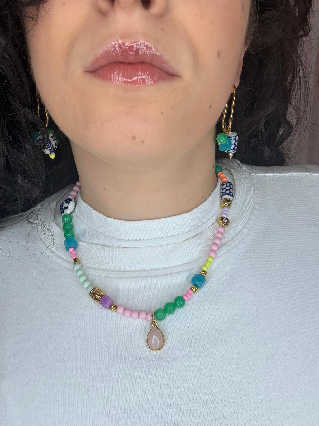 Orecchino mix verde