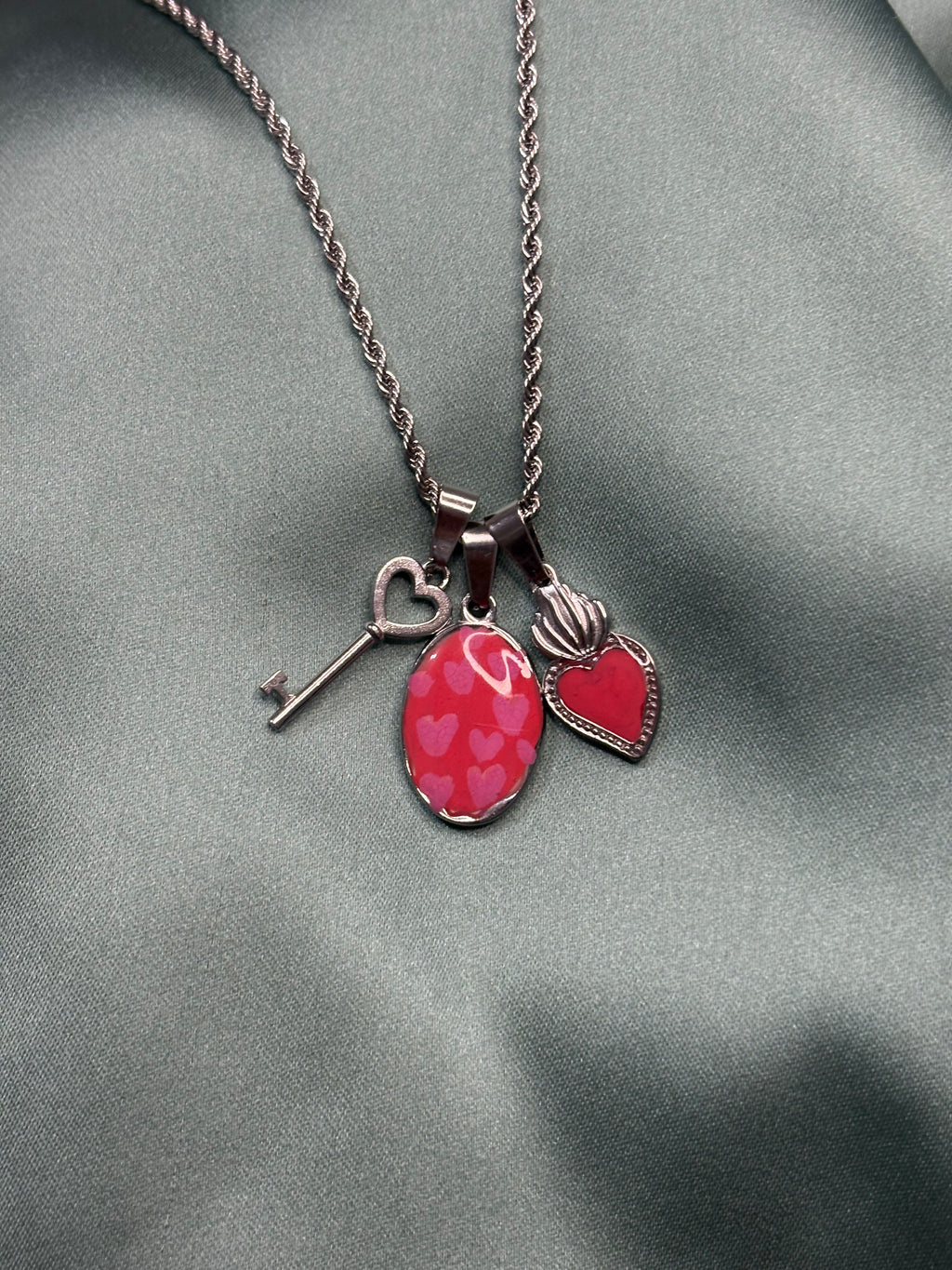 Medaglietta cuoricini•argento