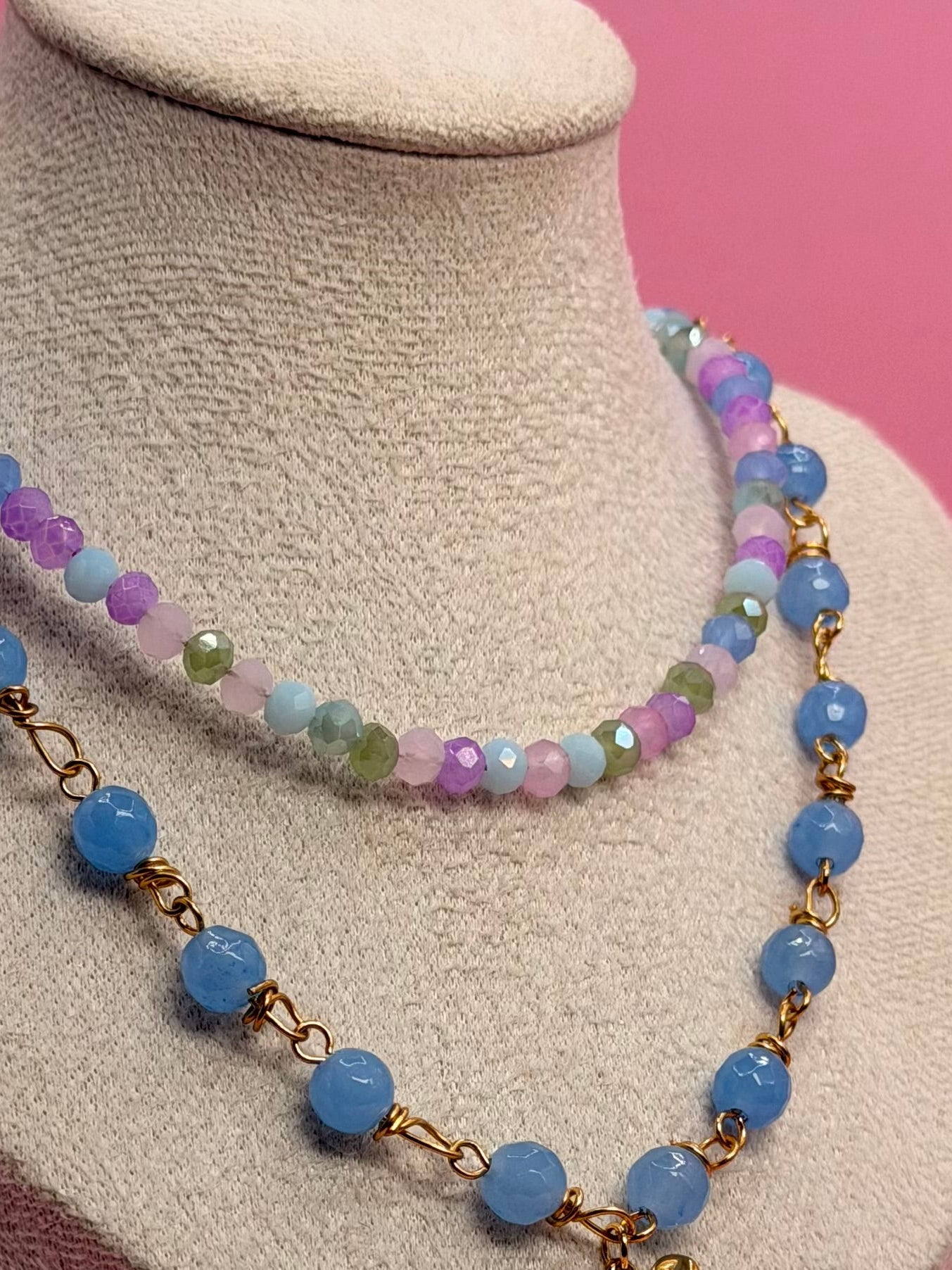 Girocollo mezzi cristalli pastello