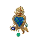 Mono cuore sacro blu verde