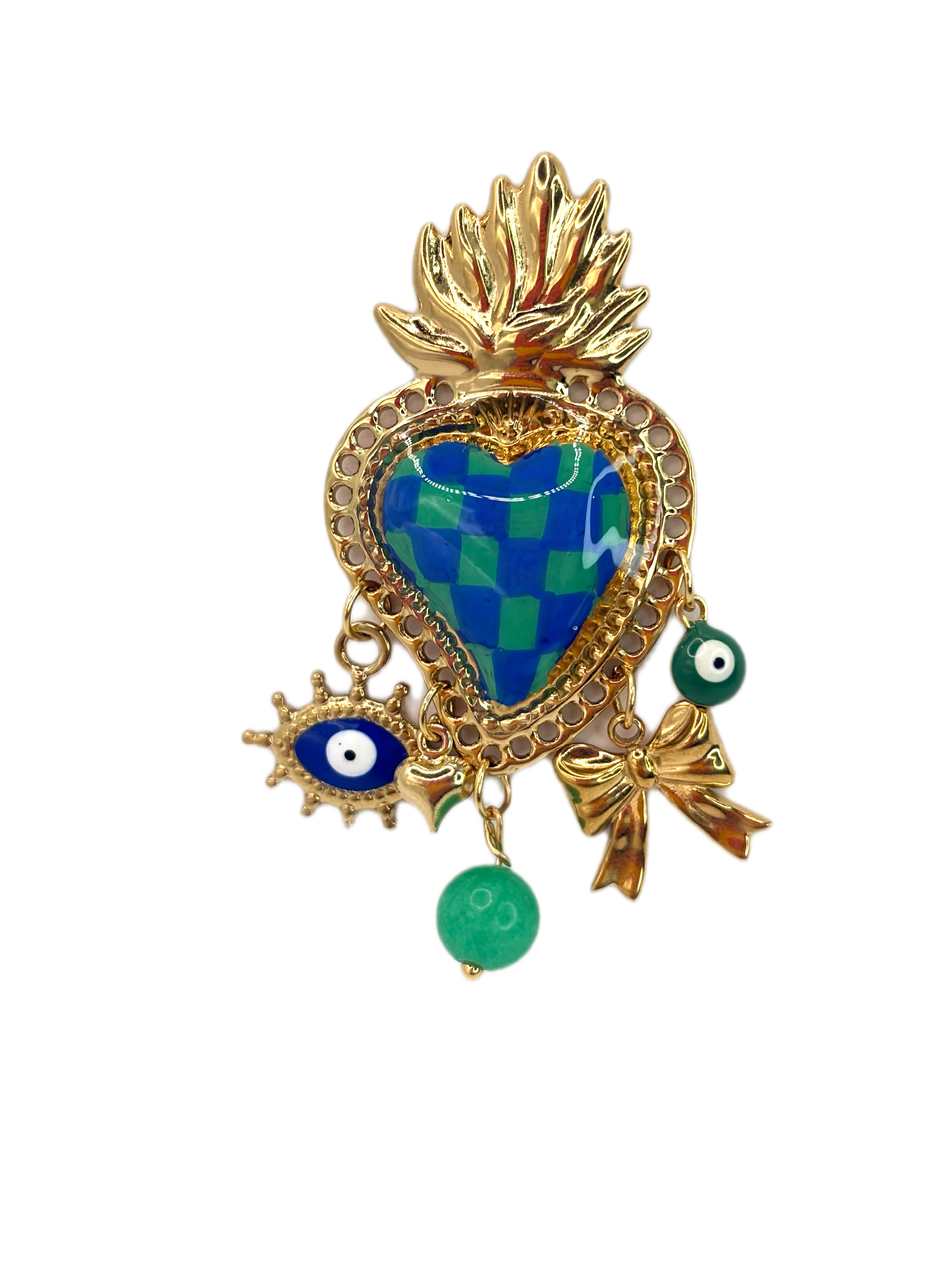 Mono cuore sacro blu verde