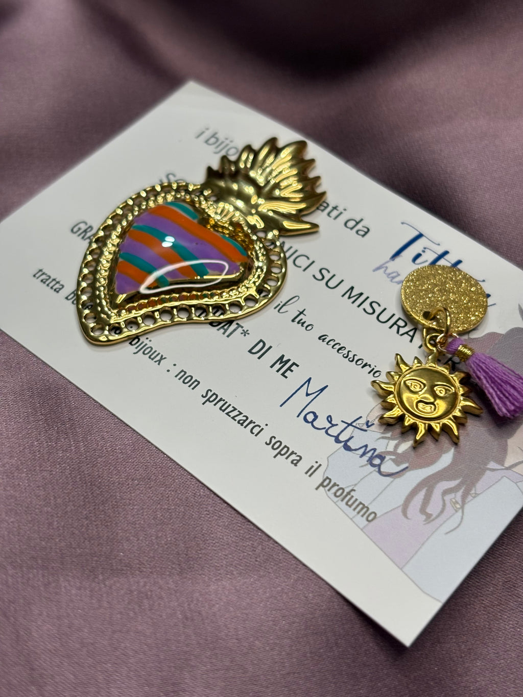 Cuore sacro lilla•arancio•acqua