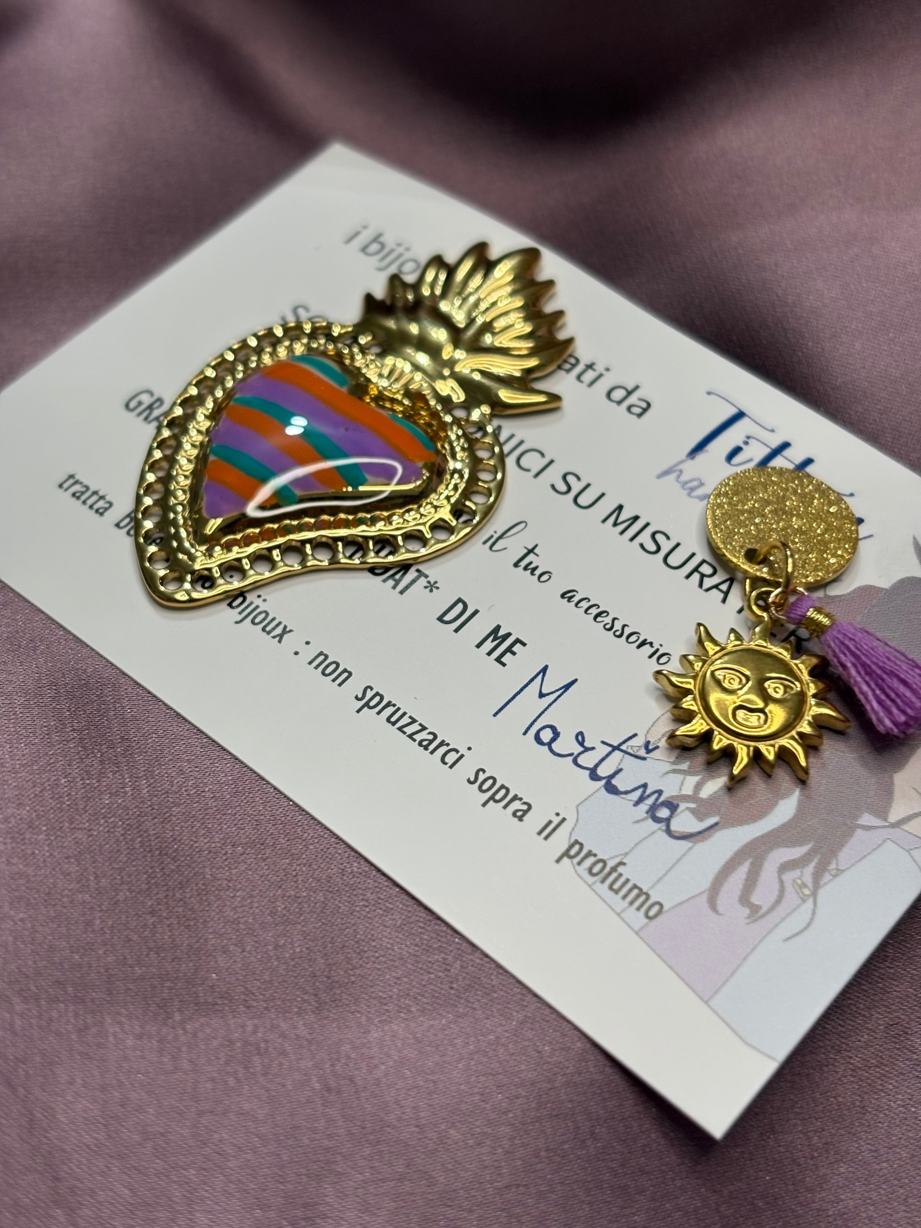 Cuore sacro lilla•arancio•acqua