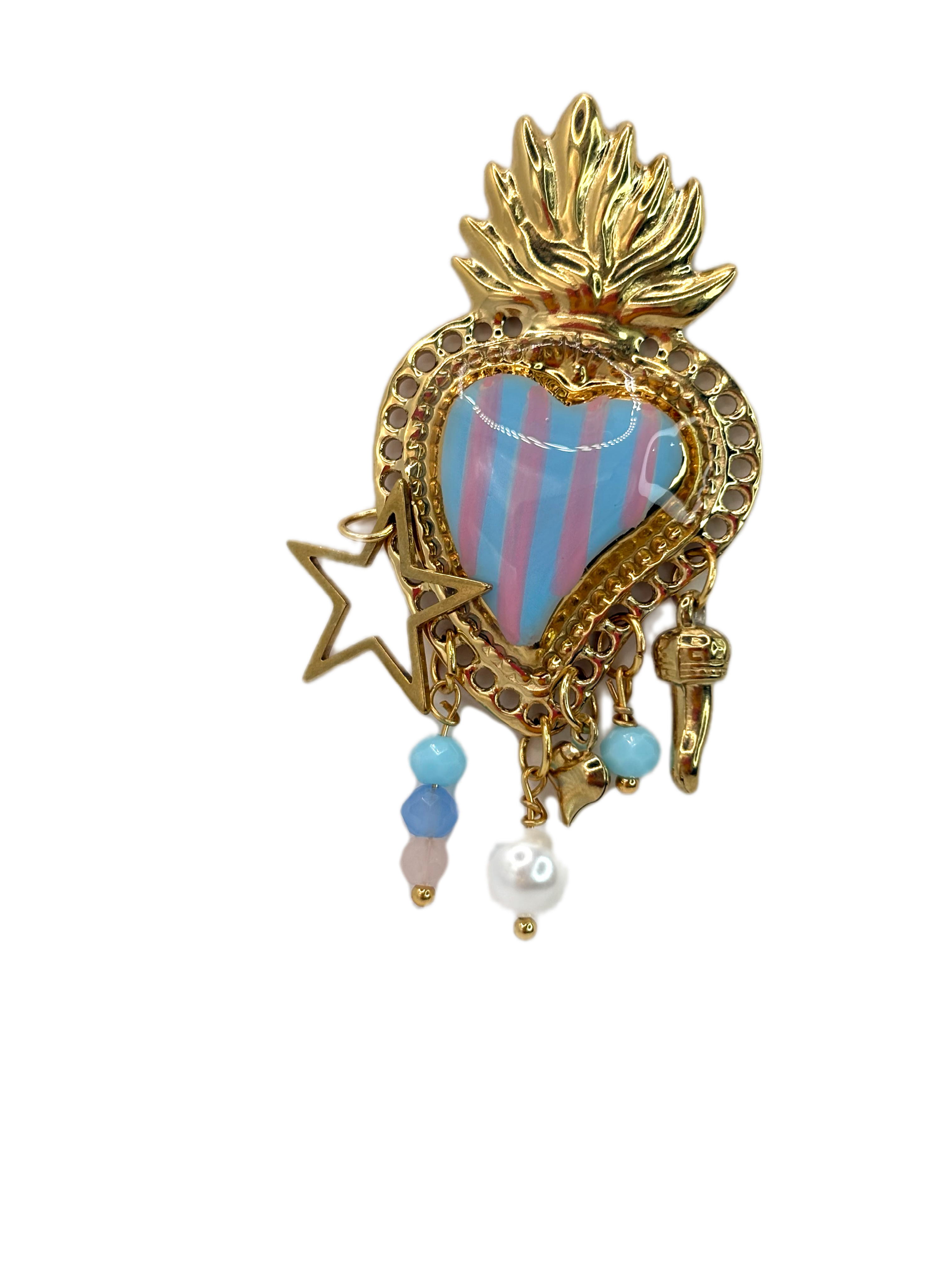 Mono cuore sacro rosa azzurro