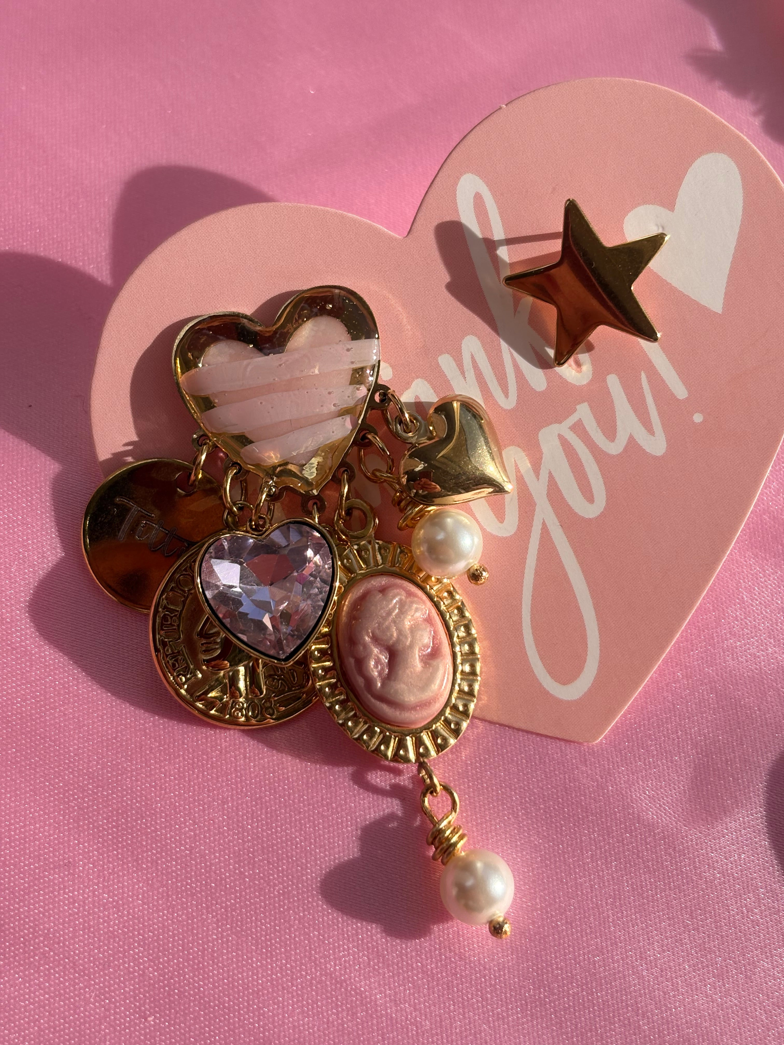 Cuore Penelope righe rosa