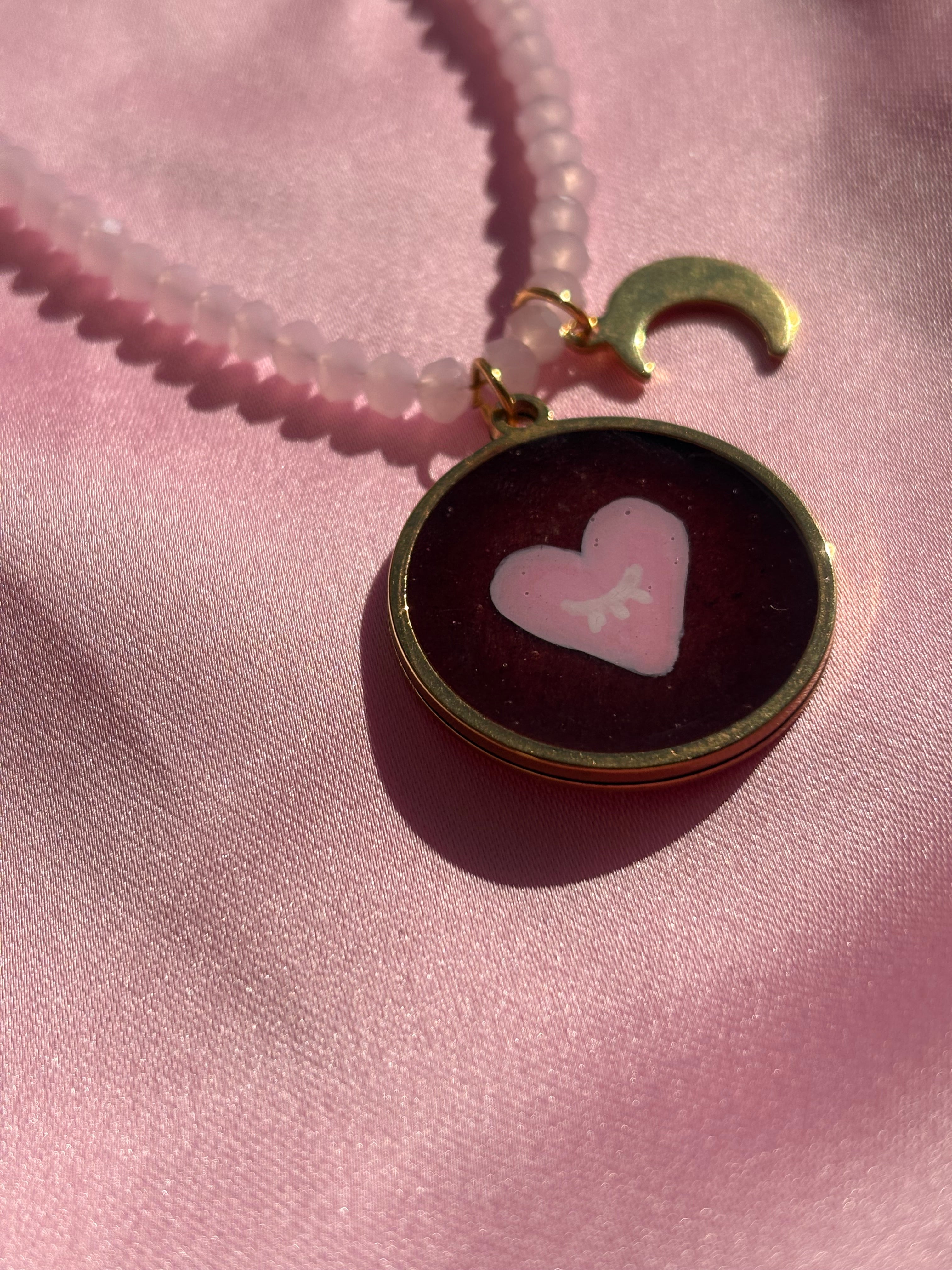 Mezzi cristalli rosa lunga