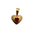 Charm cuore pietra bordeaux