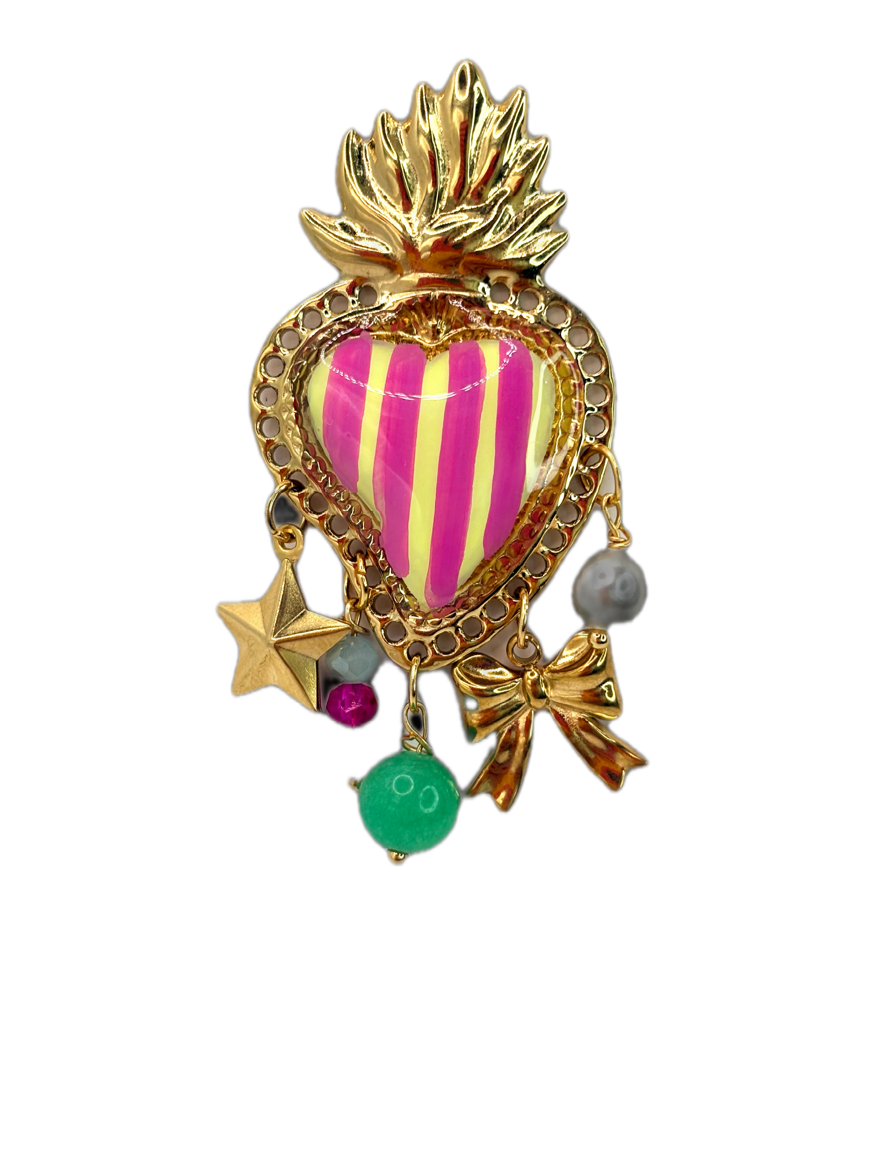 Mono cuore sacro evidenziatore fucsia