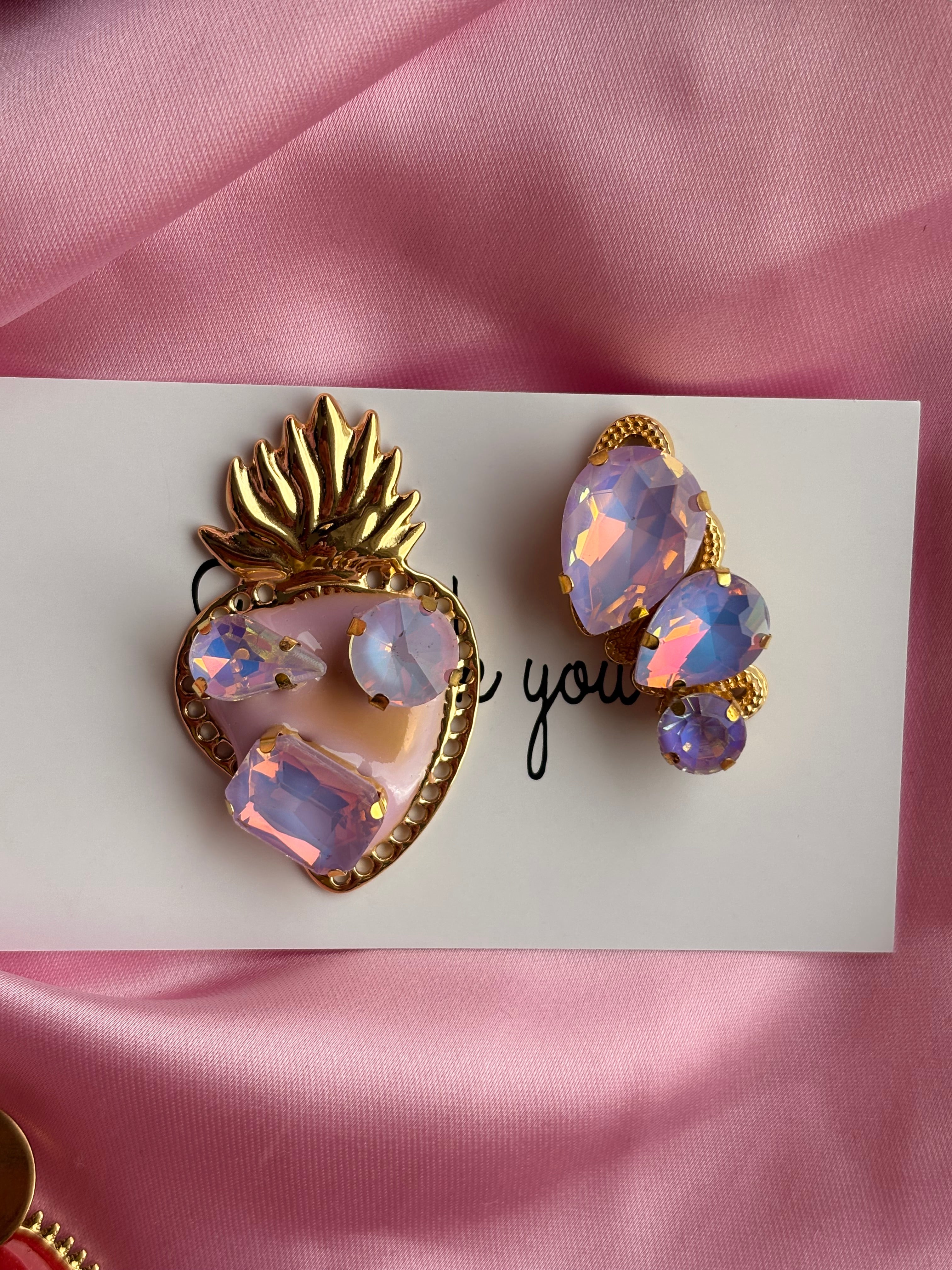 Cuore sacro pietre lilla