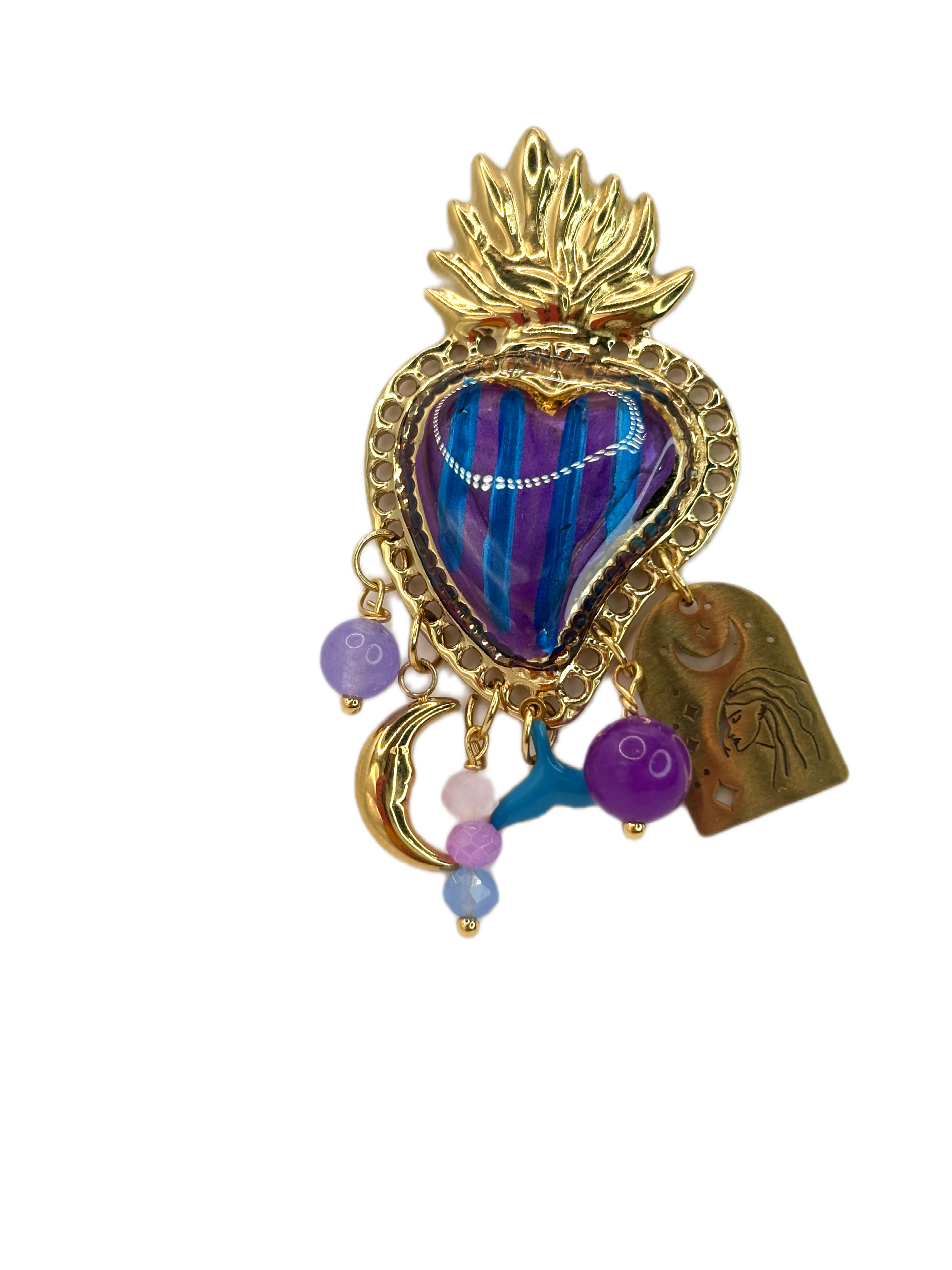 Mono cuore sacro viola blu