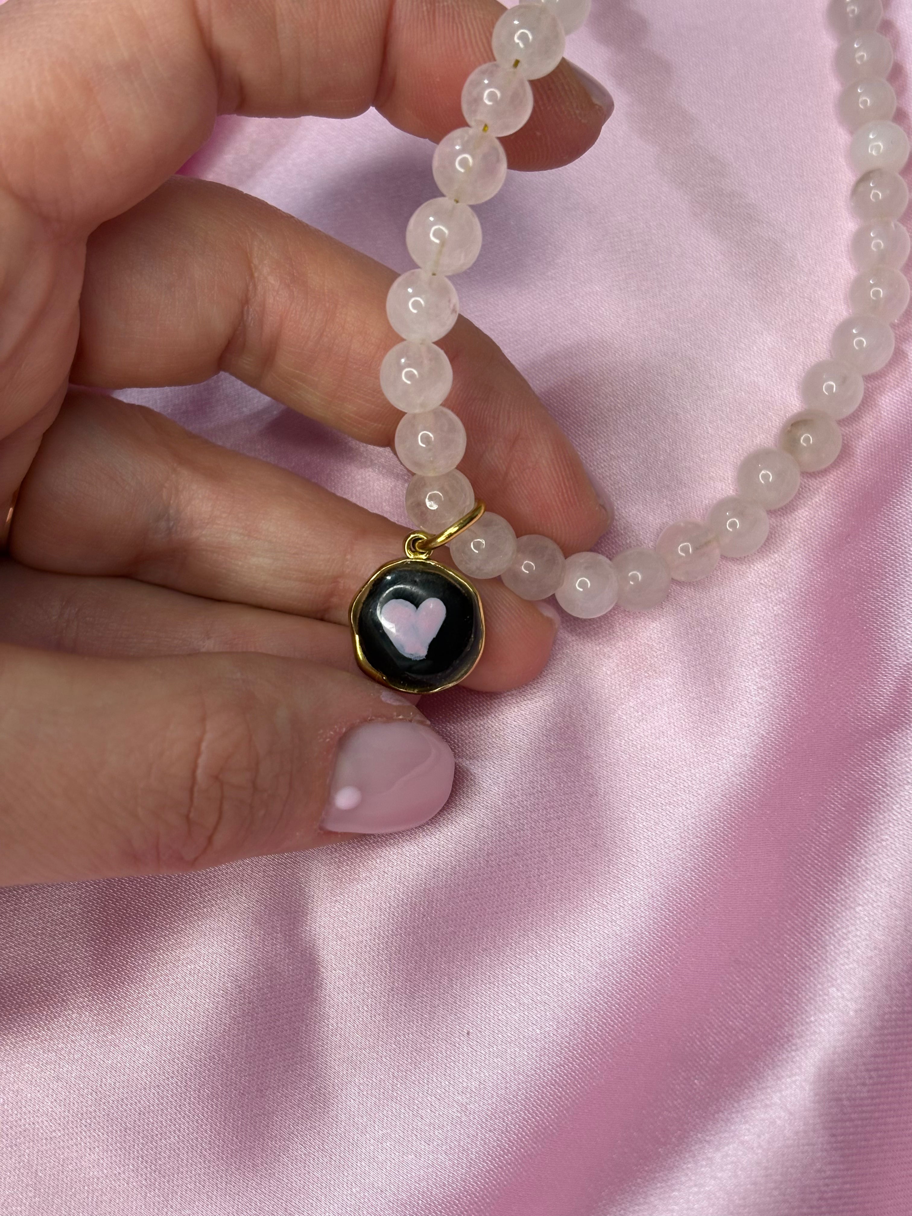 STOLEN cuoricino nero rosa