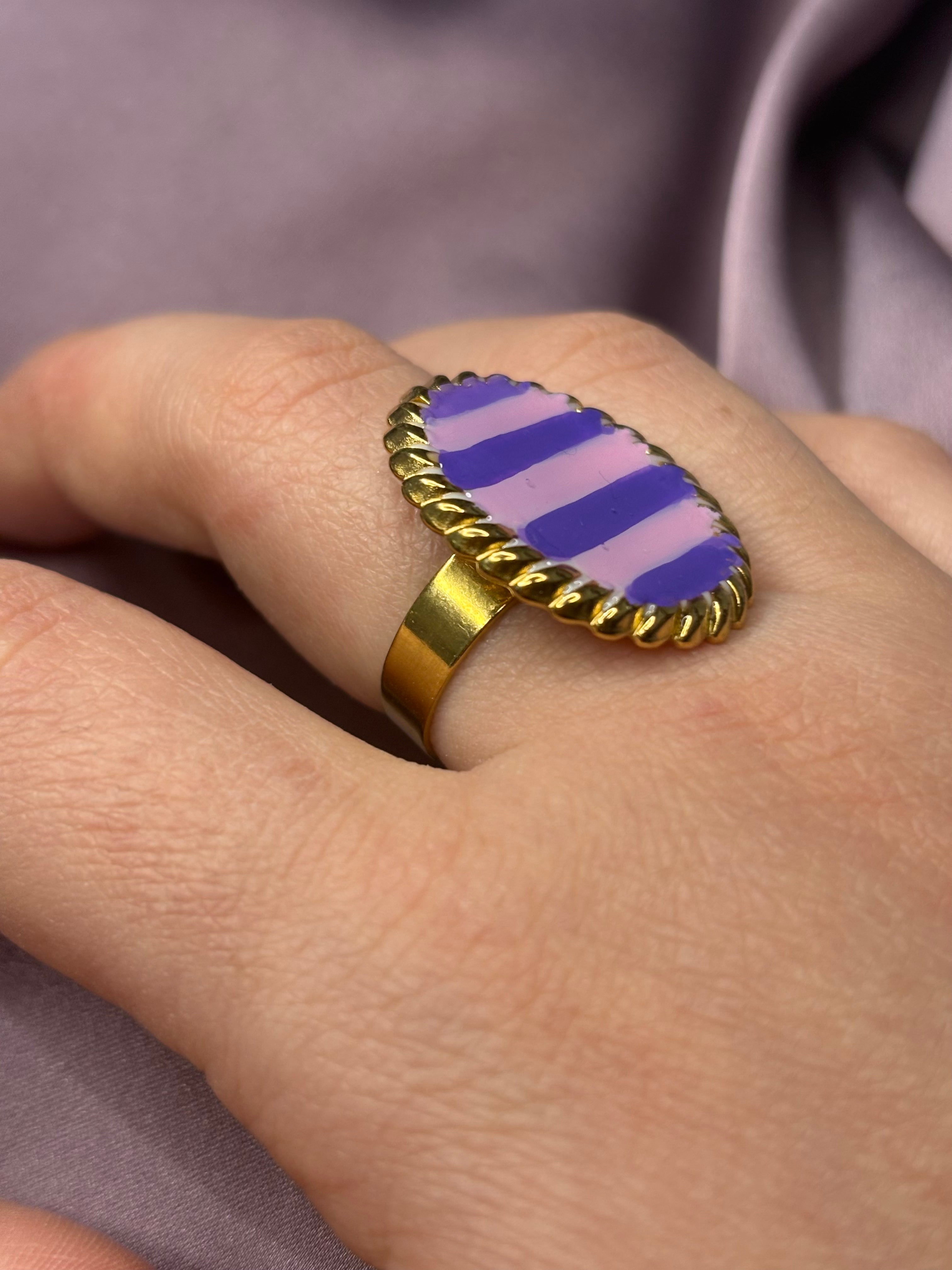Anello medaglia viola