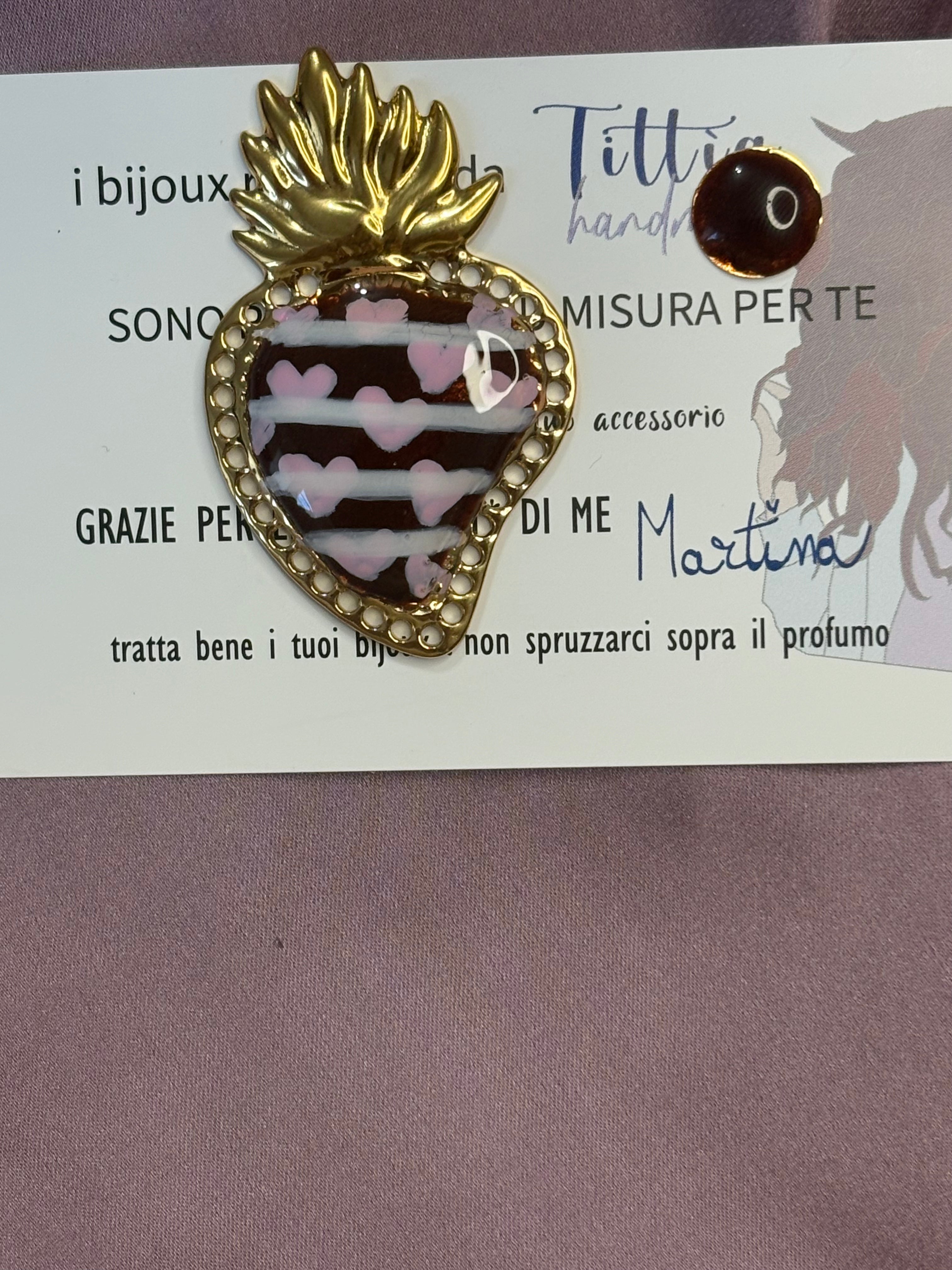 Cuore sacro righe e cuori bordeaux rosa