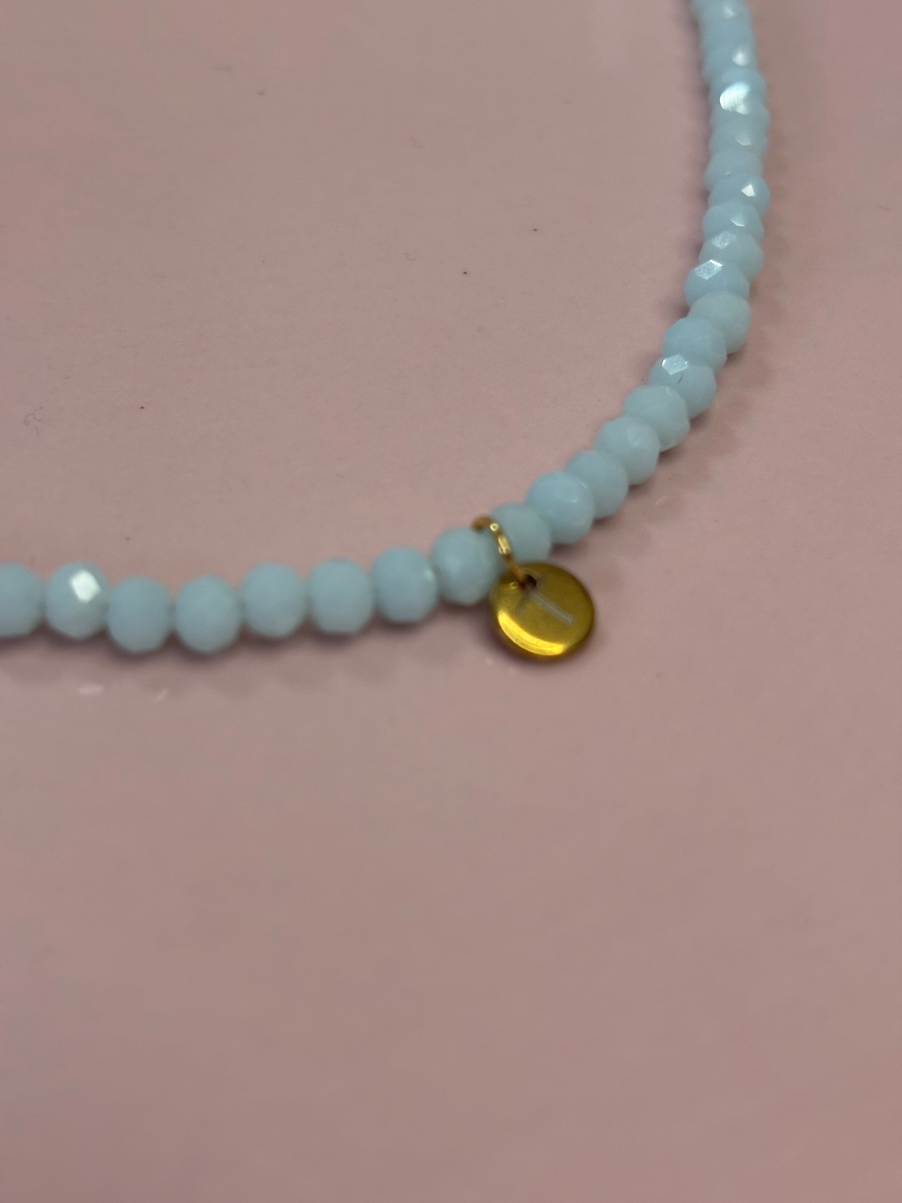 Girocollo mezzo cristalli  azzurri