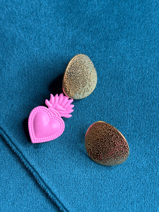 Orecchini cuore sacro rosa