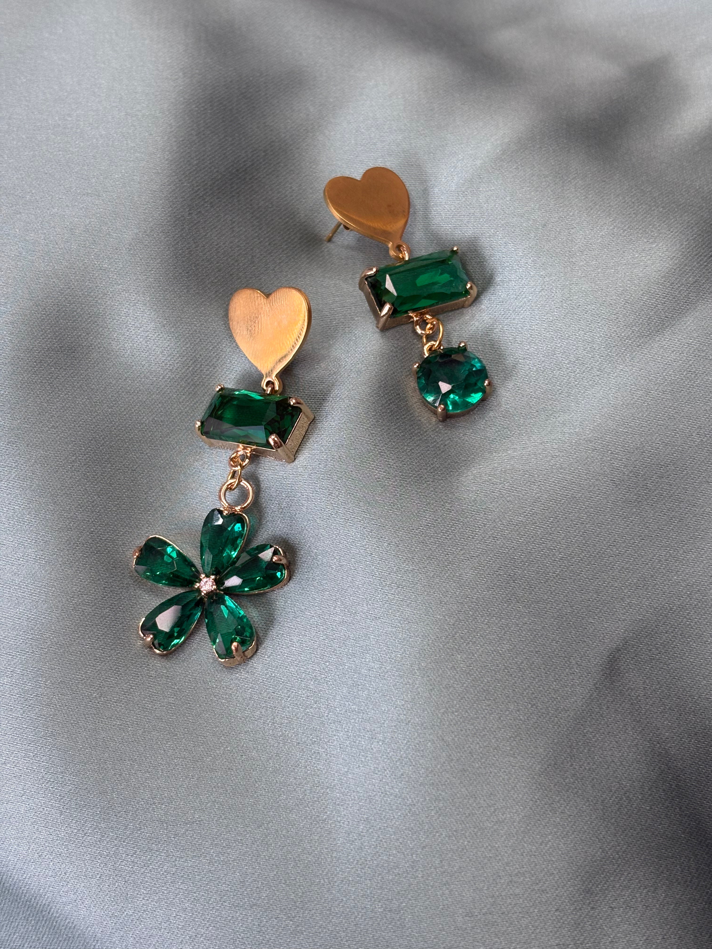 Orecchini Anne fiore verde