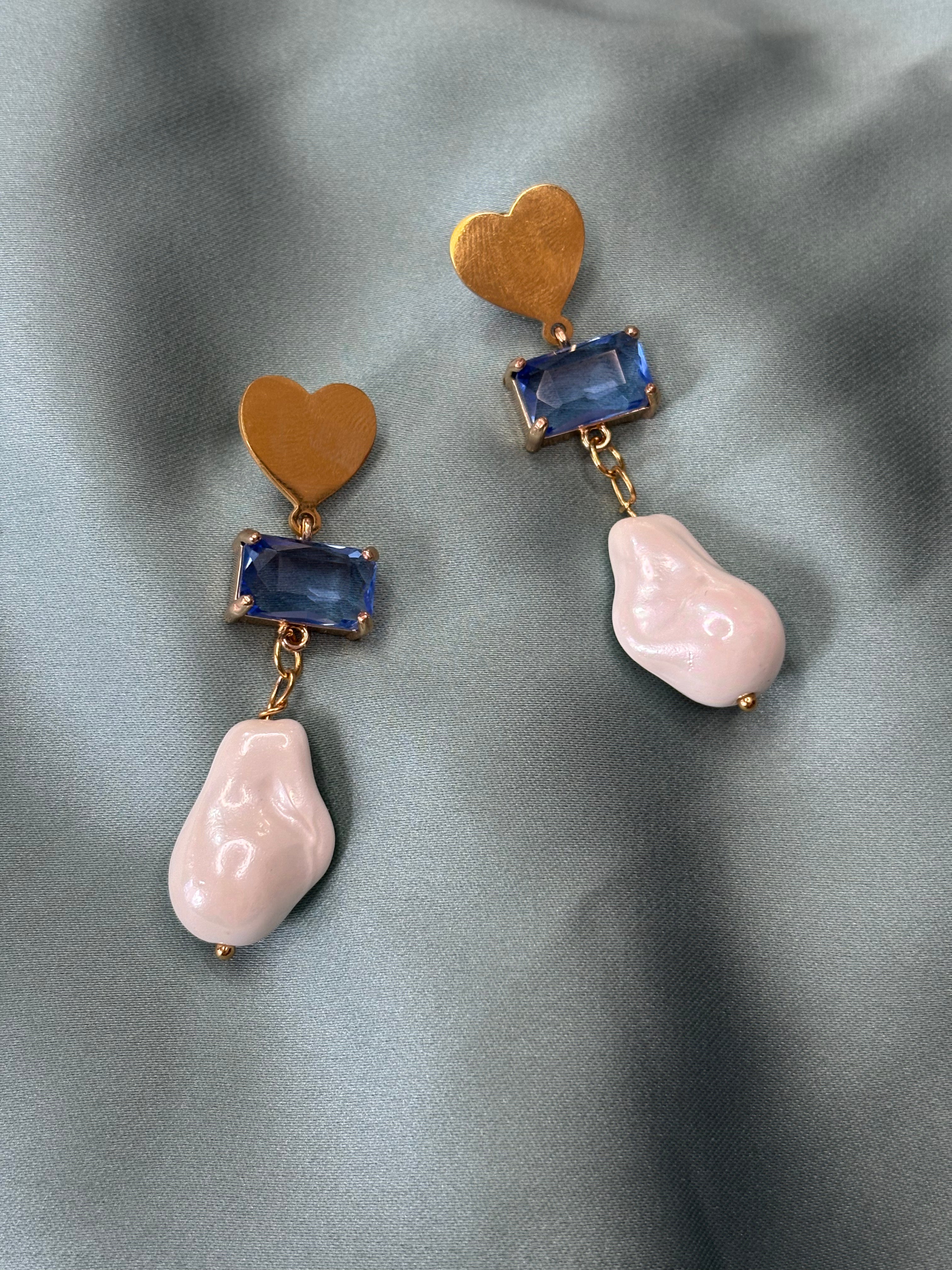 Orecchini Anne perla azzurra