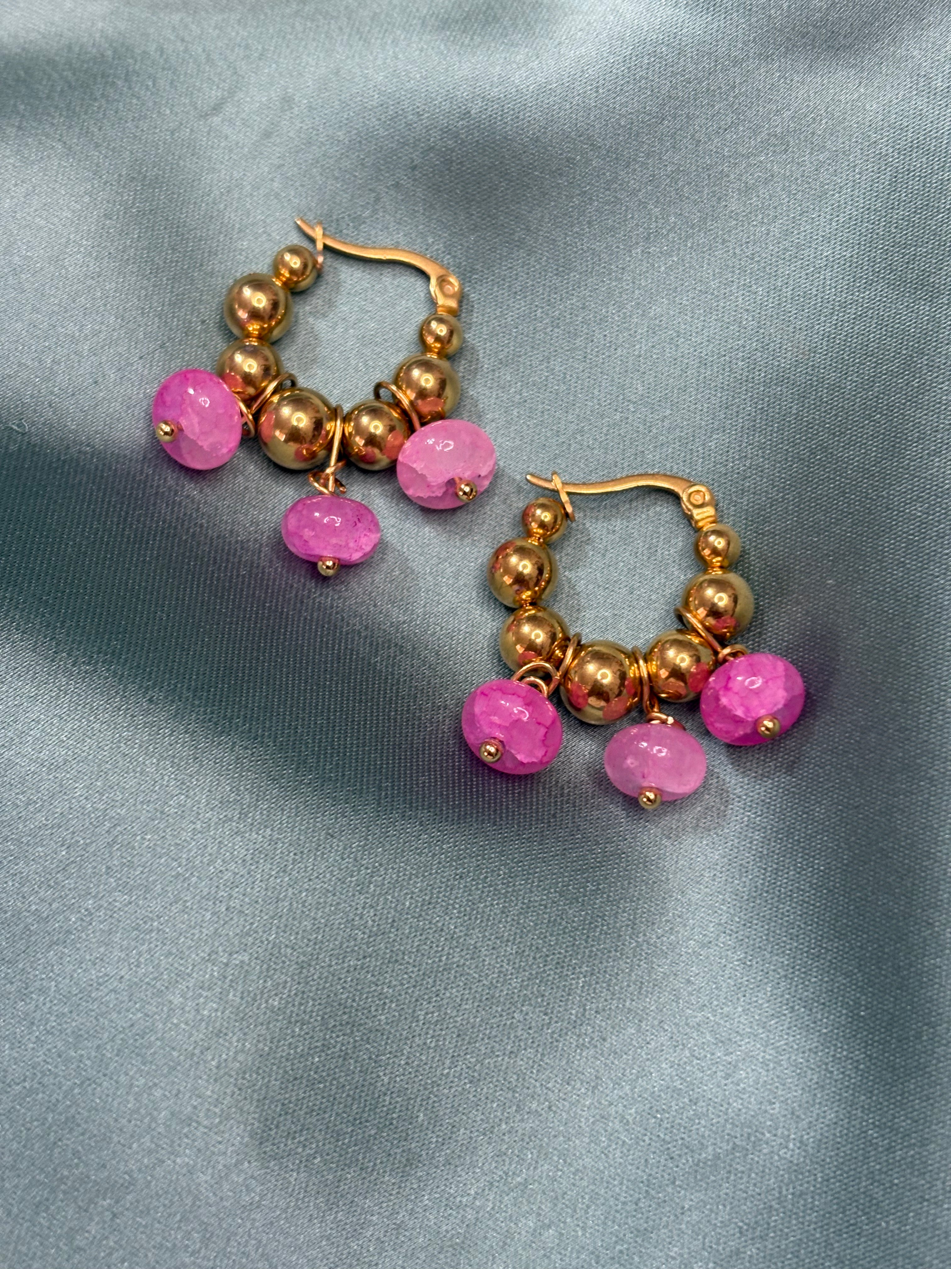 Orecchini mini bubble rosa